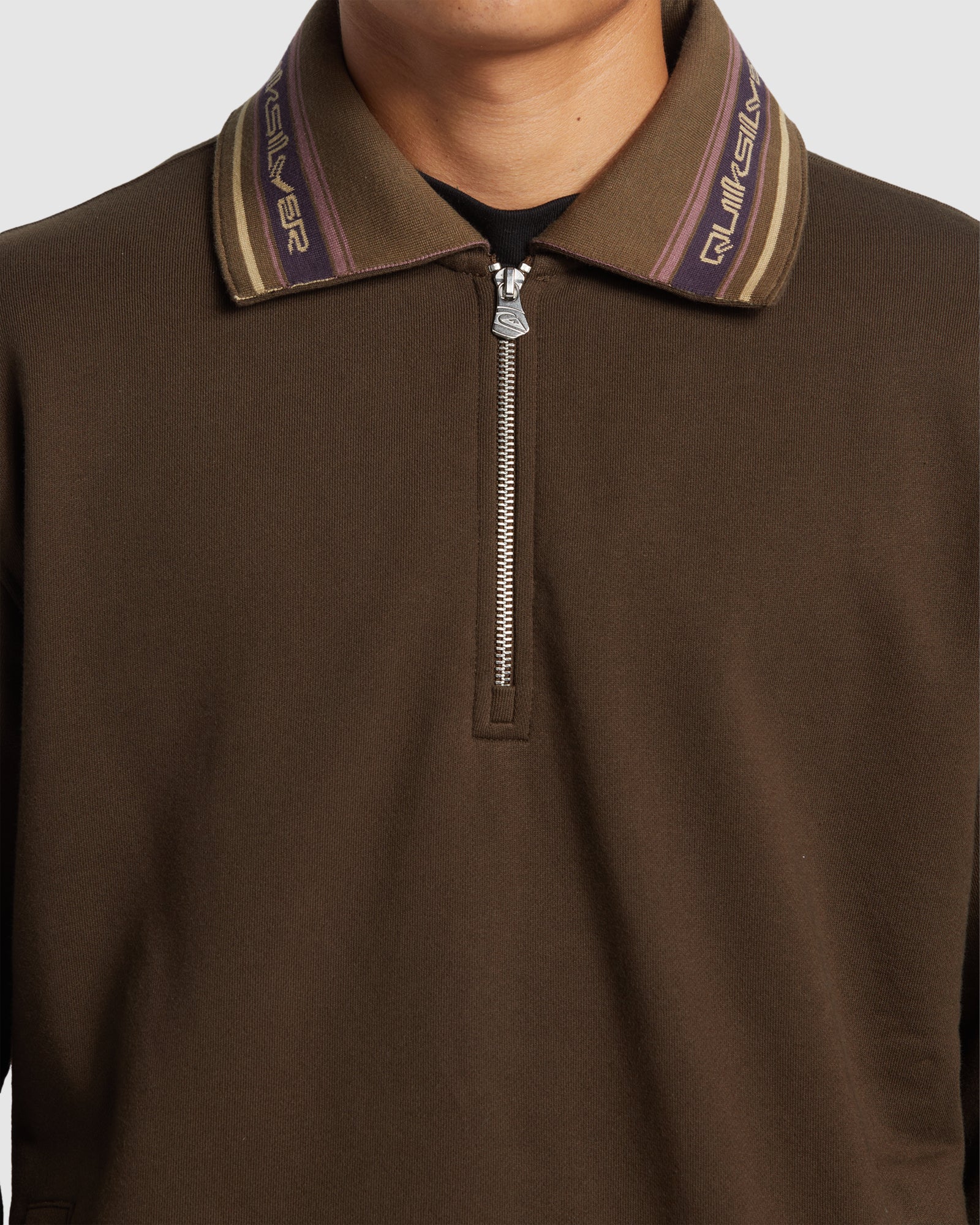 Mens Collared Half Zip Pullover Sweatshirt - Image 4