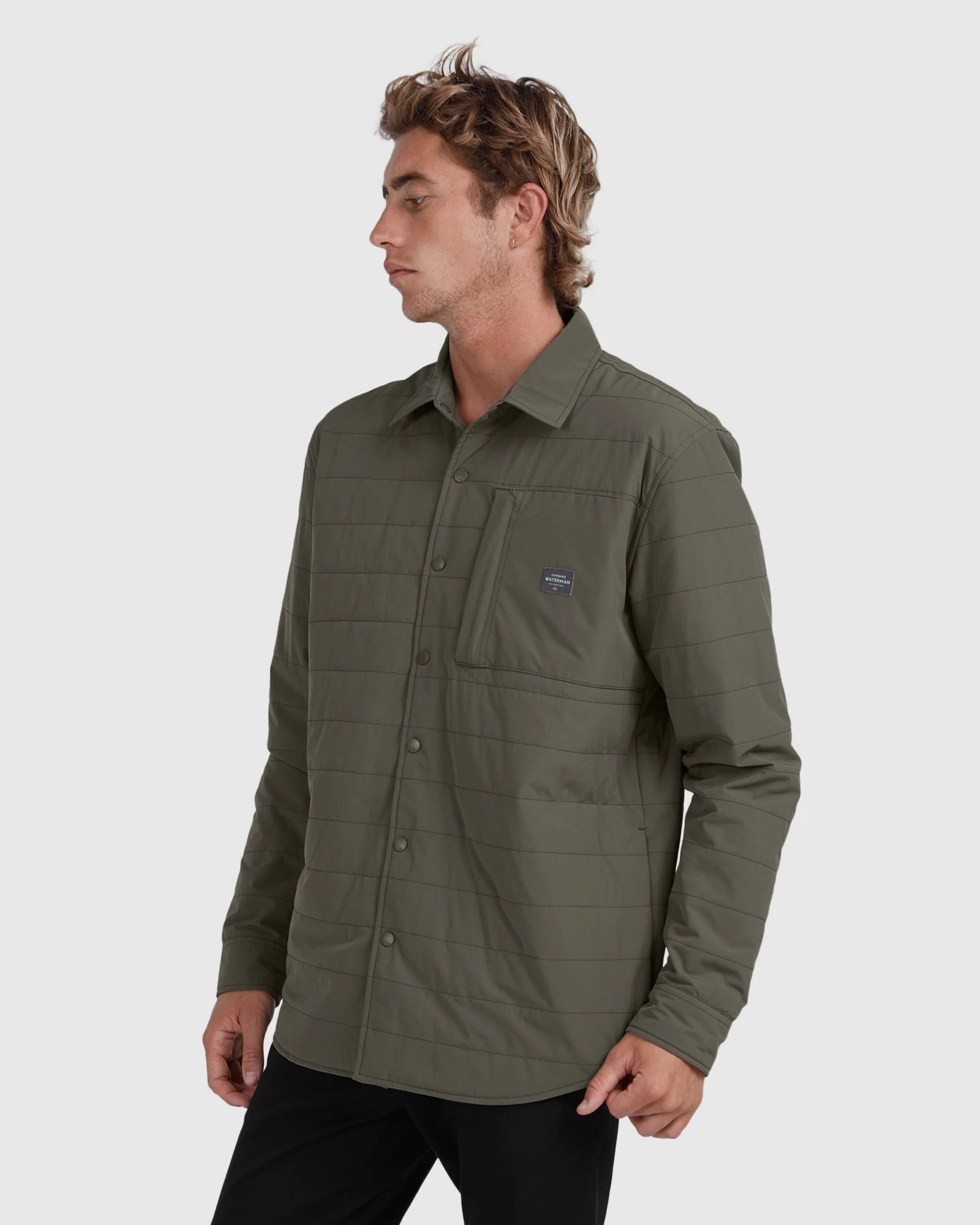 Mens Waterman Artic Bait Long Sleeve Quilted Overshirt - Image 2