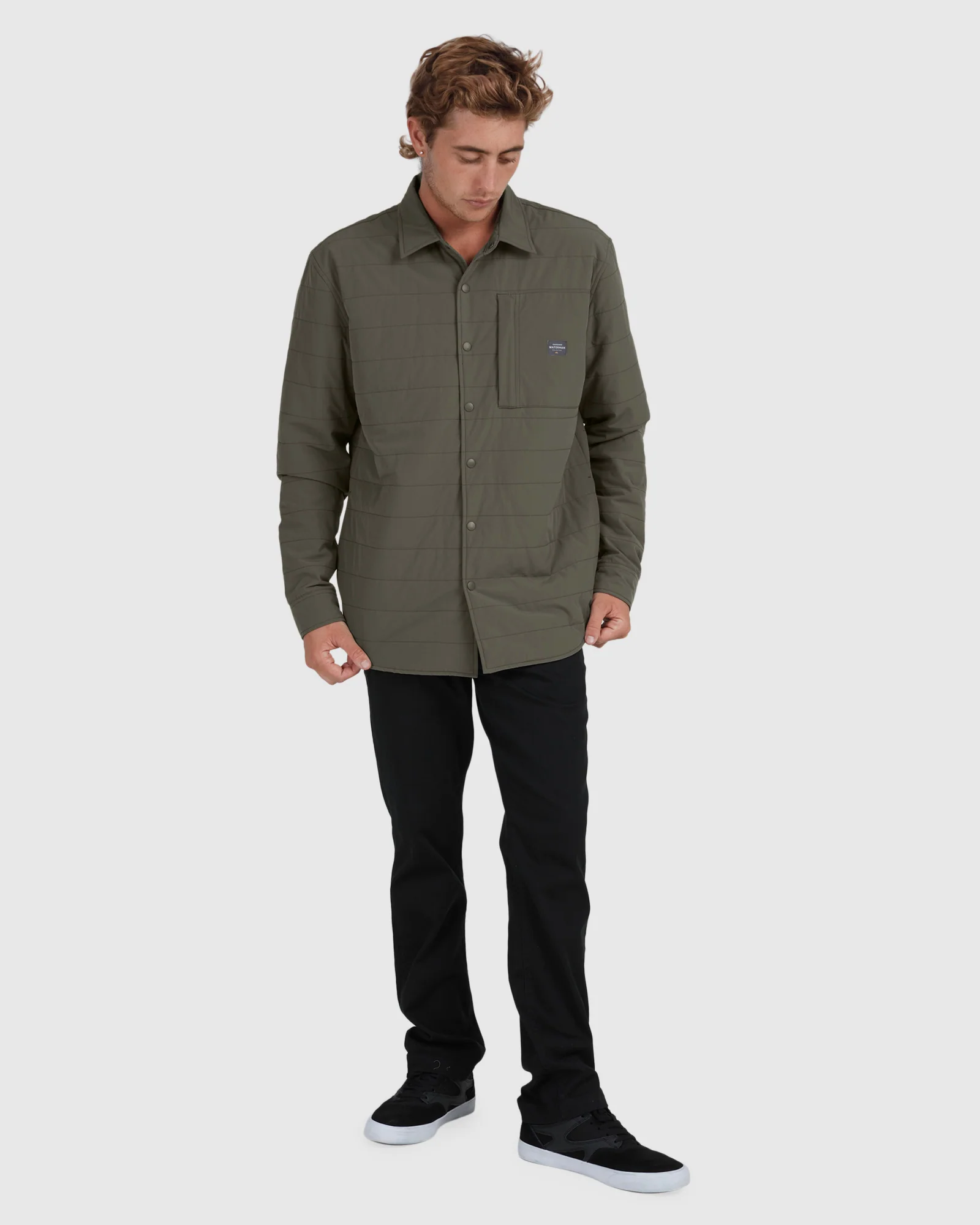 Mens Waterman Artic Bait Long Sleeve Quilted Overshirt - Image 5