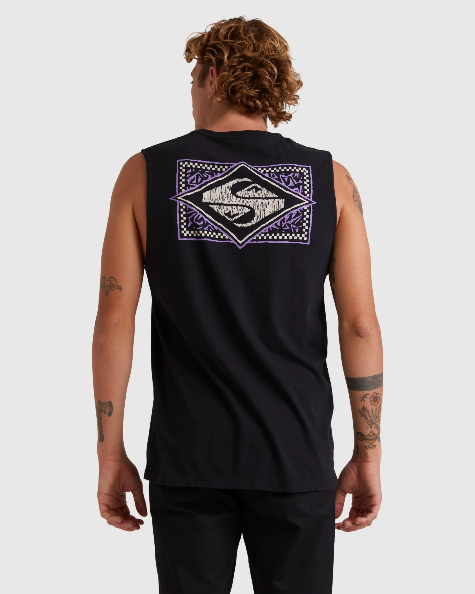 Mens Back Flash Sleeveless Muscle T-Shirt - Image 3