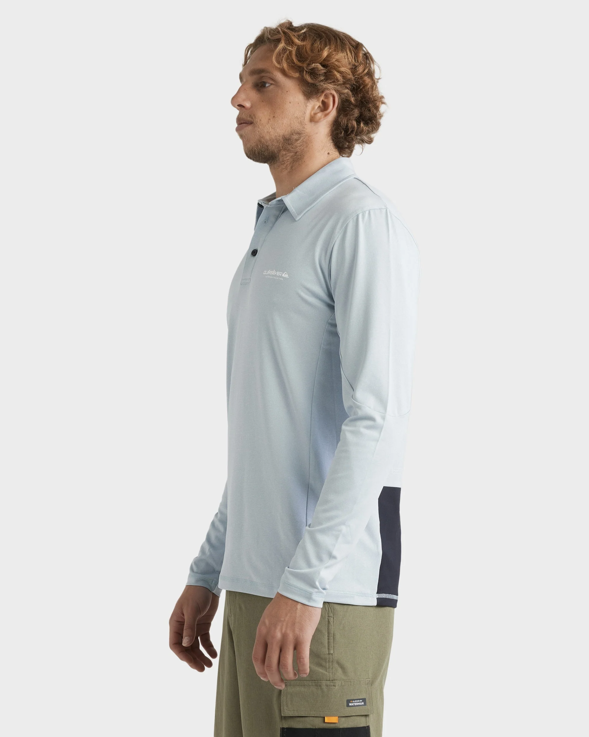 Mens Baitball Polo Long Sleeve Surf Shirt - Image 3