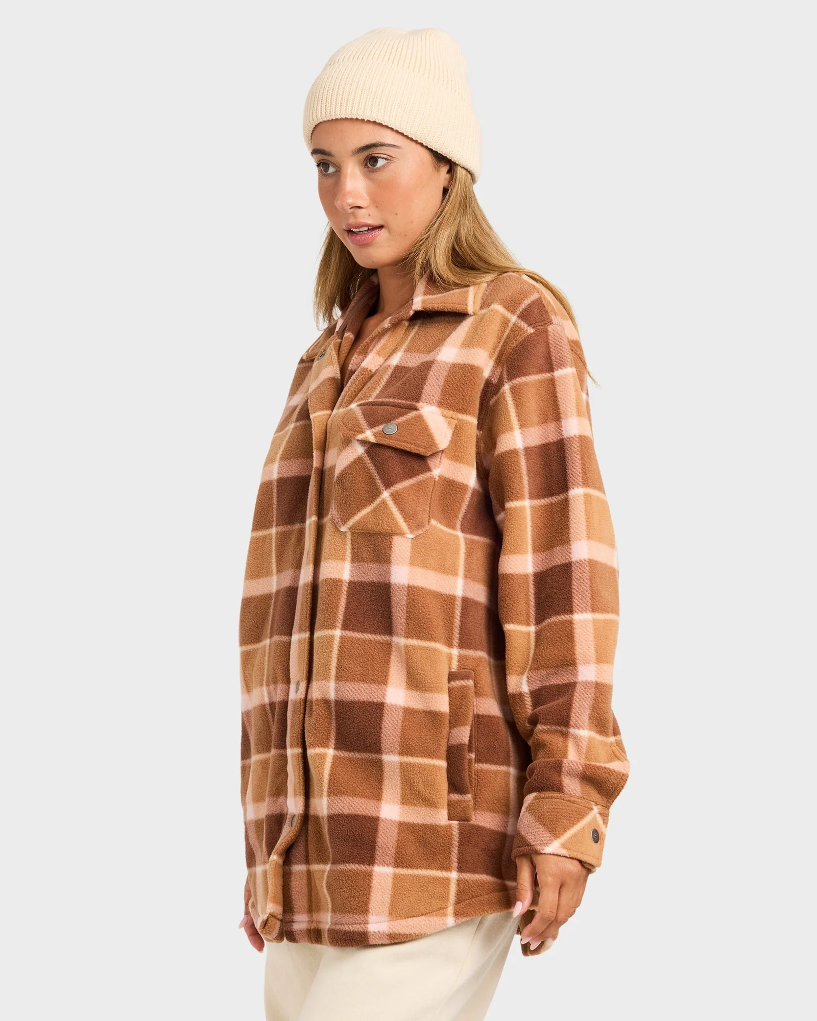 Womens Camp Queen Polar Fleece Long Sleeve Shirt - Image 3