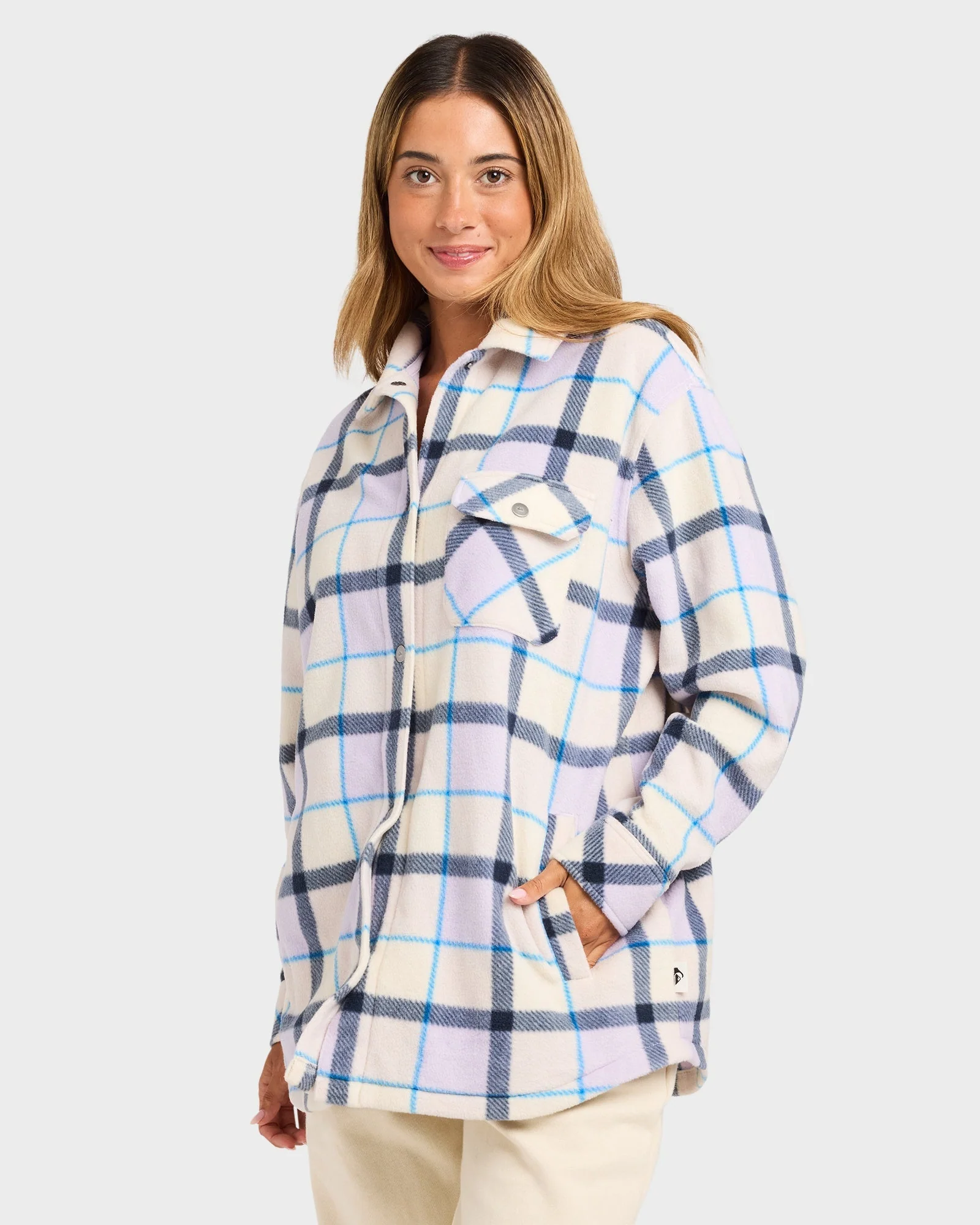 Womens Camp Queen Polar Fleece Long Sleeve Shirt - Image 3