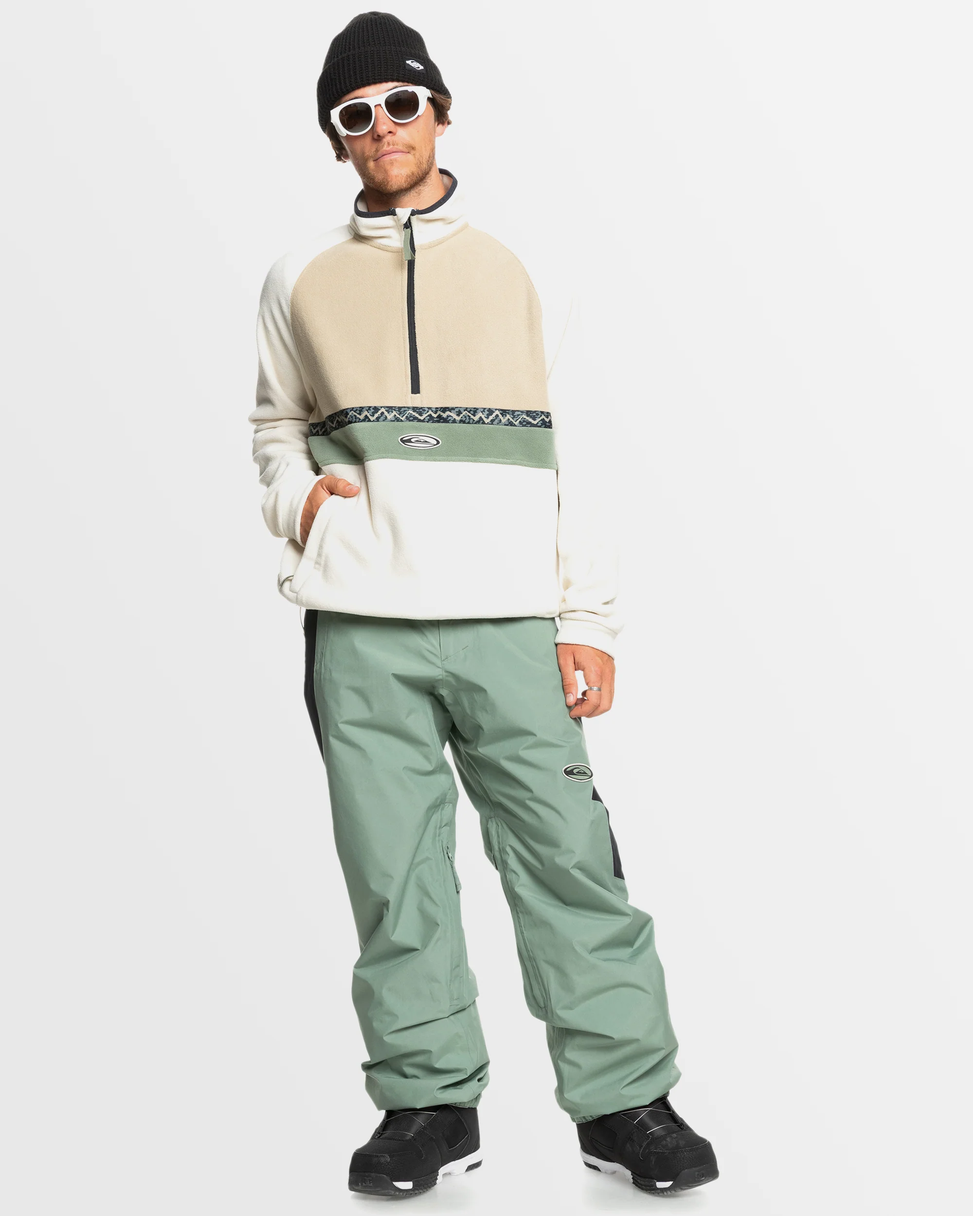 Mens Champagne Powder Half Zip Sweatshirt - Image 5