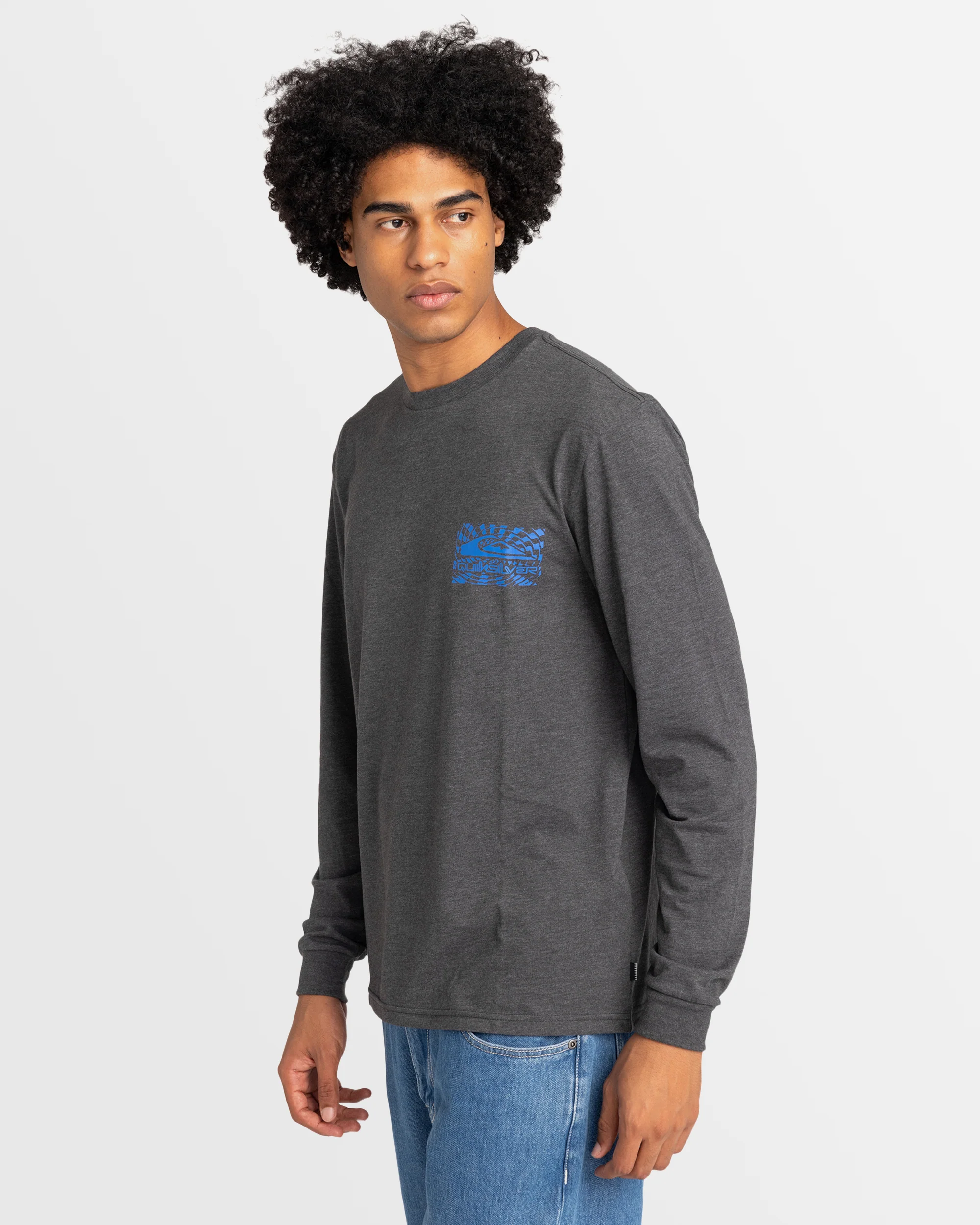 Mens Checker Mountain Long Sleeve T-Shirt - Image 2