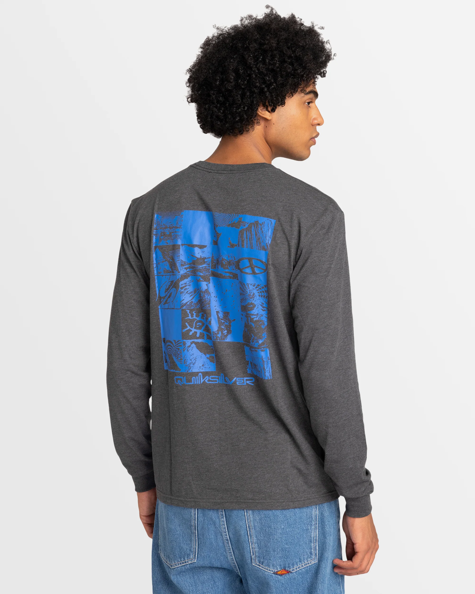 Mens Checker Mountain Long Sleeve T-Shirt - Image 4