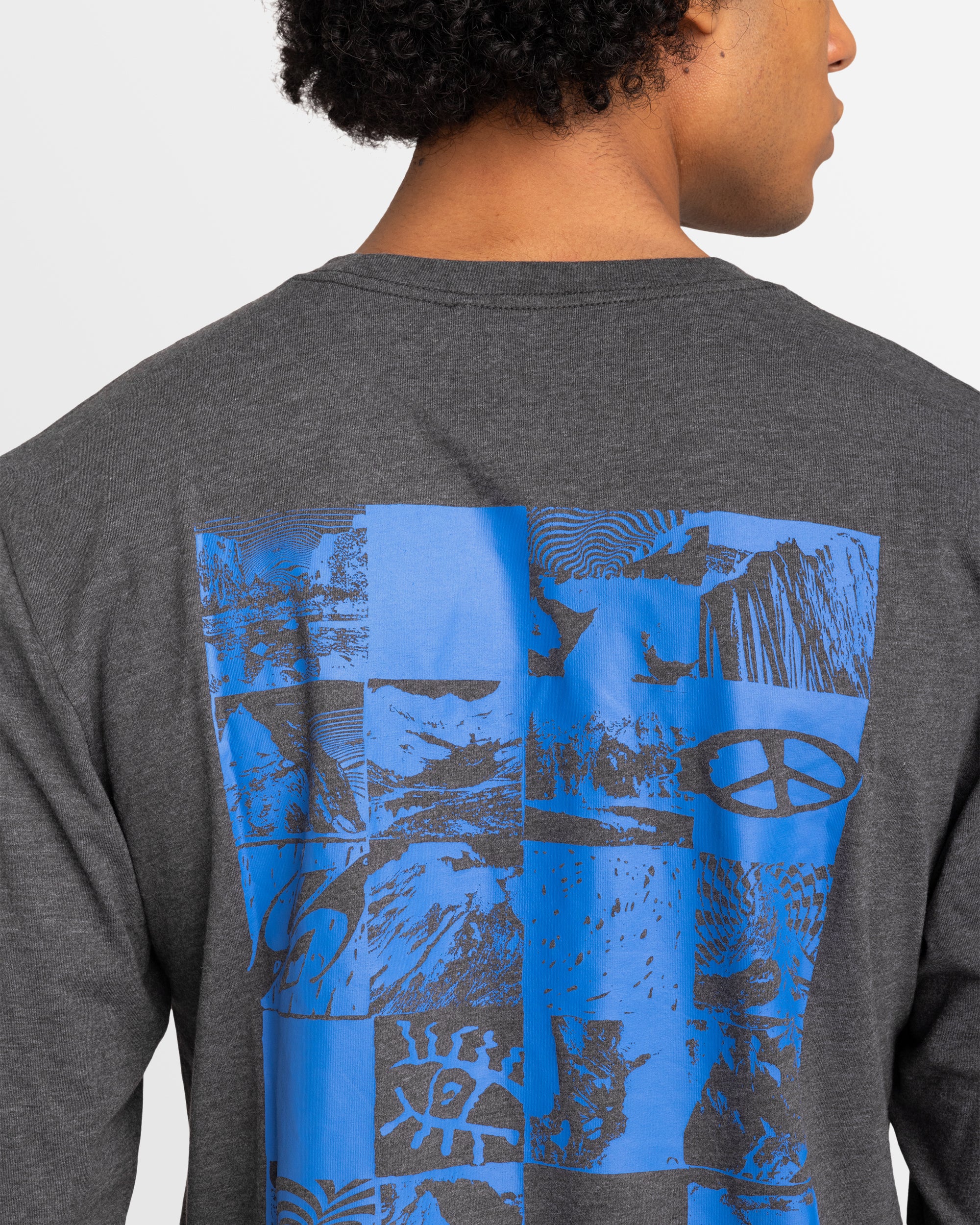 Mens Checker Mountain Long Sleeve T-Shirt - Image 6