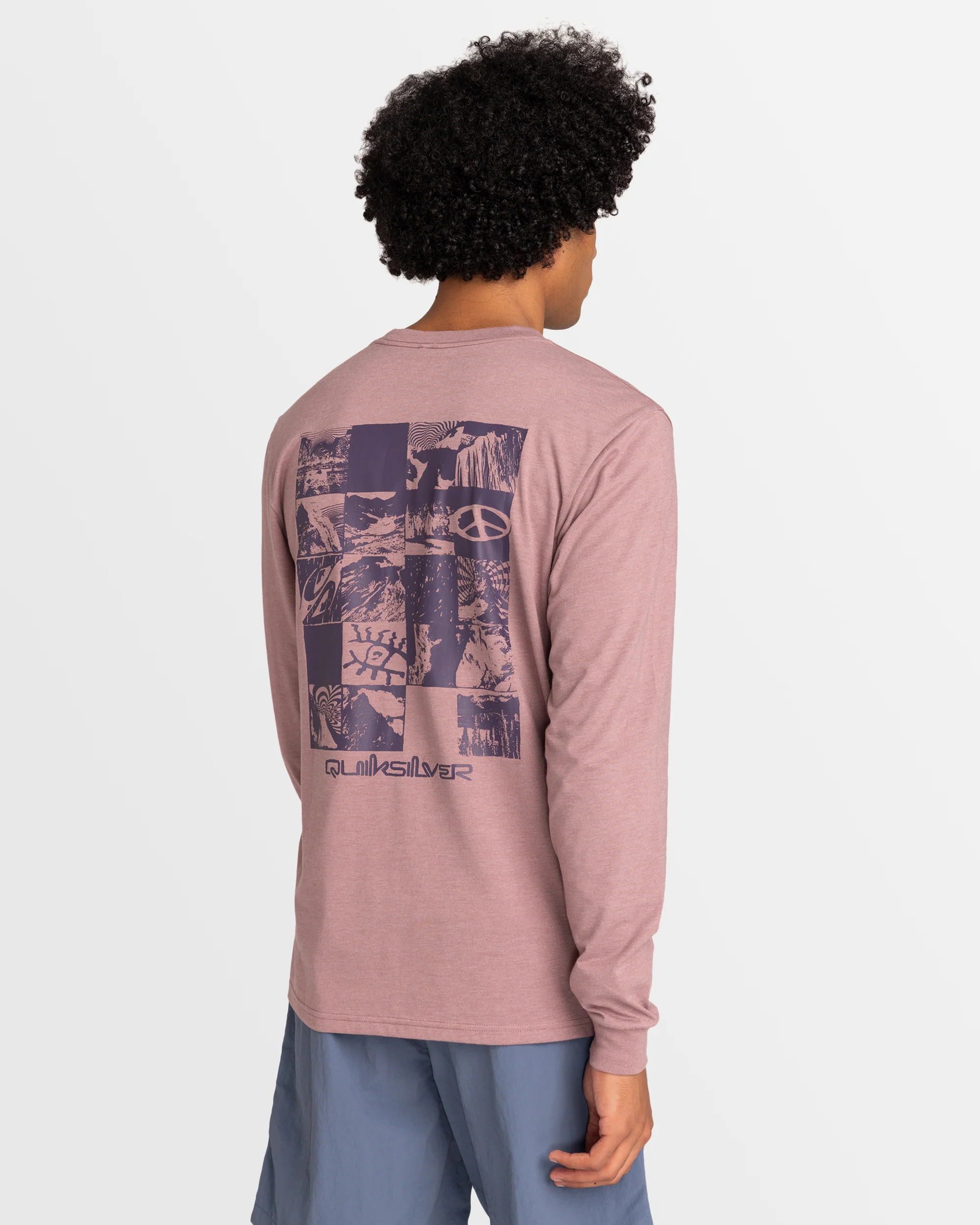 Mens Checker Mountain Long Sleeve T-Shirt - Image 3