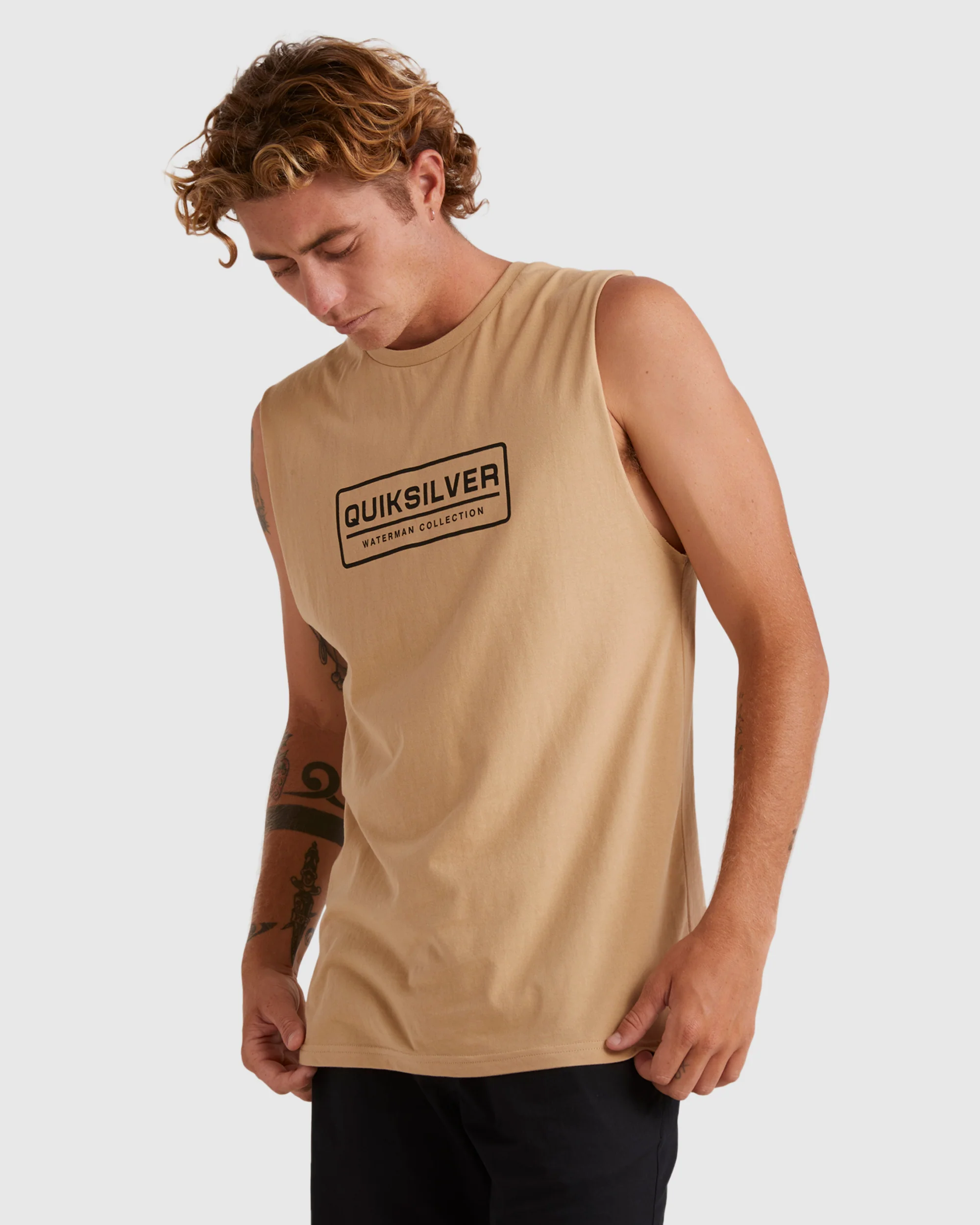 Mens Clear Lines Sleeveless Muscle T-Shirt - Image 2