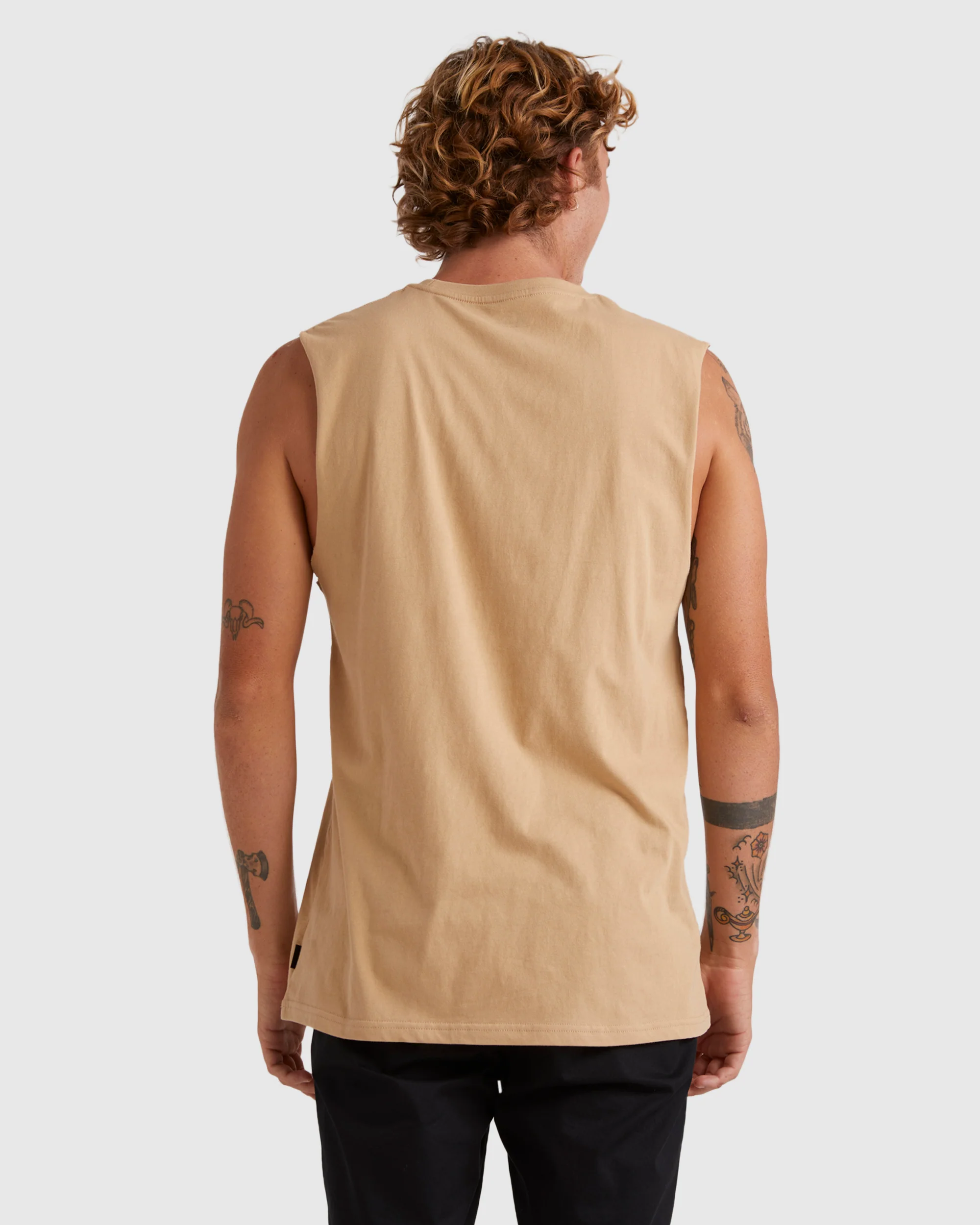 Mens Clear Lines Sleeveless Muscle T-Shirt - Image 3