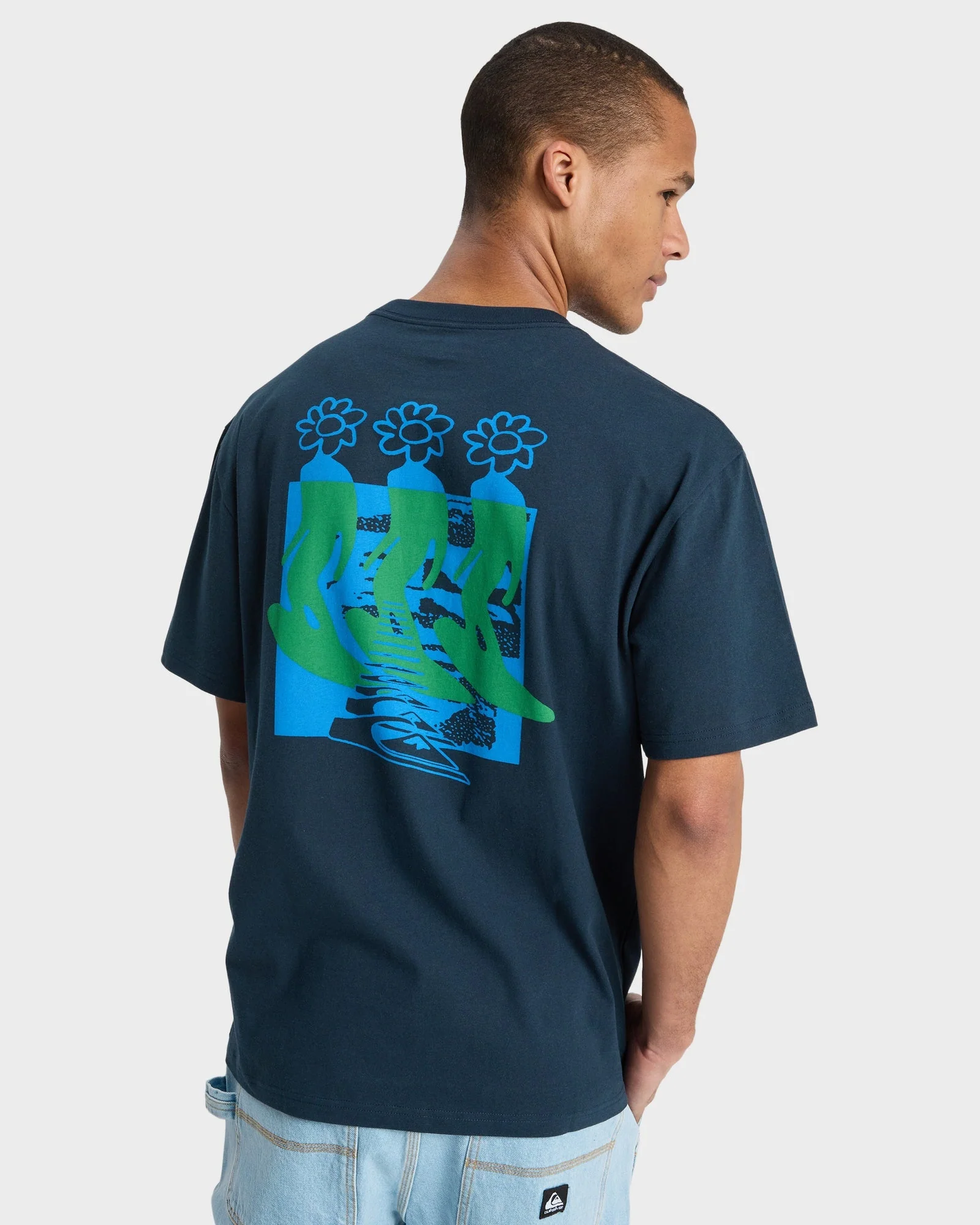 Mens Sunflowers Surfing T-Shirt - Image 2