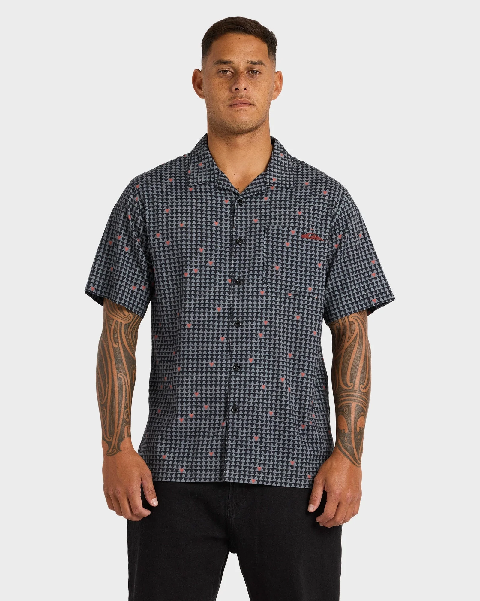Mens Kehu Woven Short Sleeve Shirt - Image 2