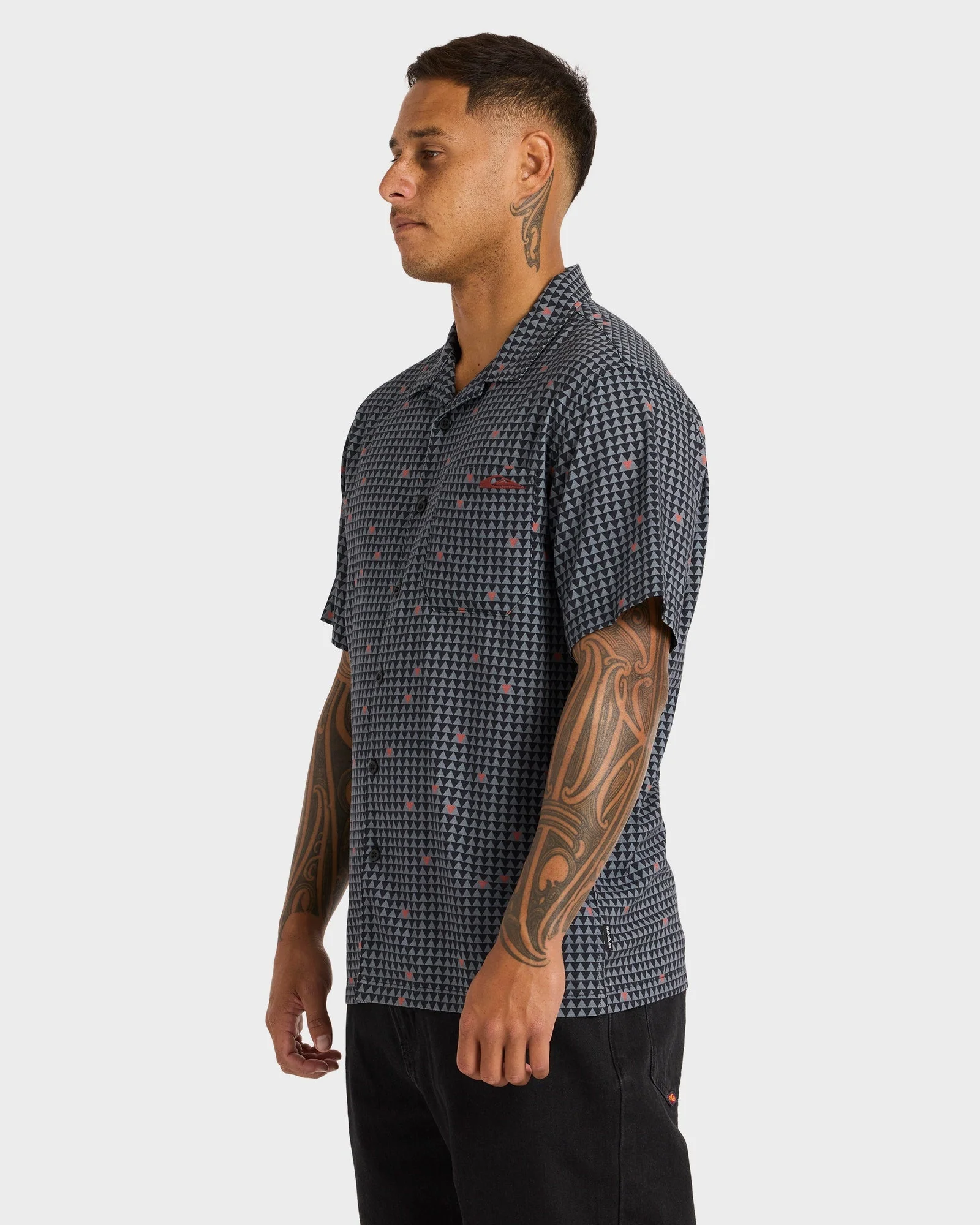 Mens Kehu Woven Short Sleeve Shirt - Image 4