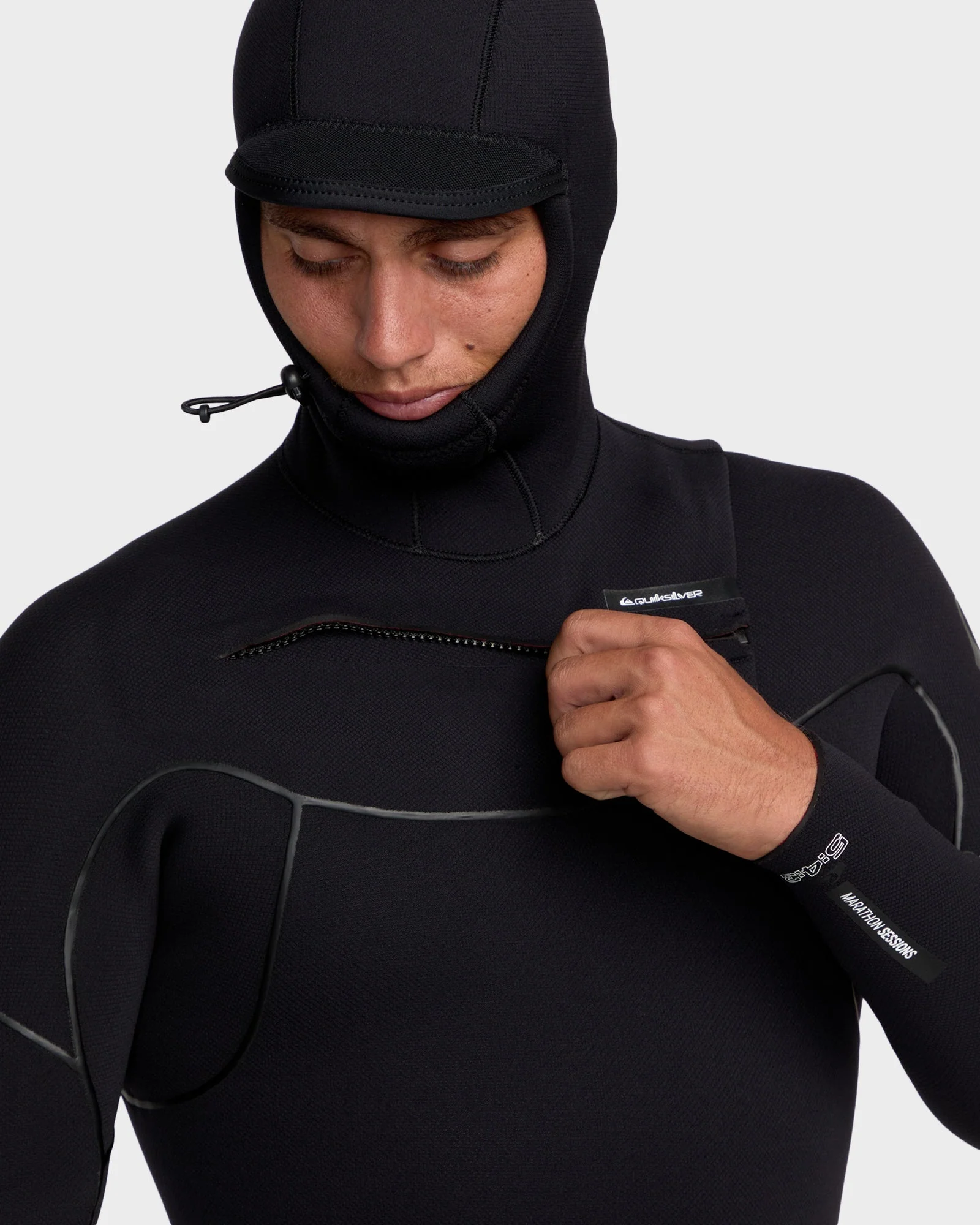 Mens 5/4/3 Marathon Sessions Hooded Chest Zip Wetsuit - Image 6
