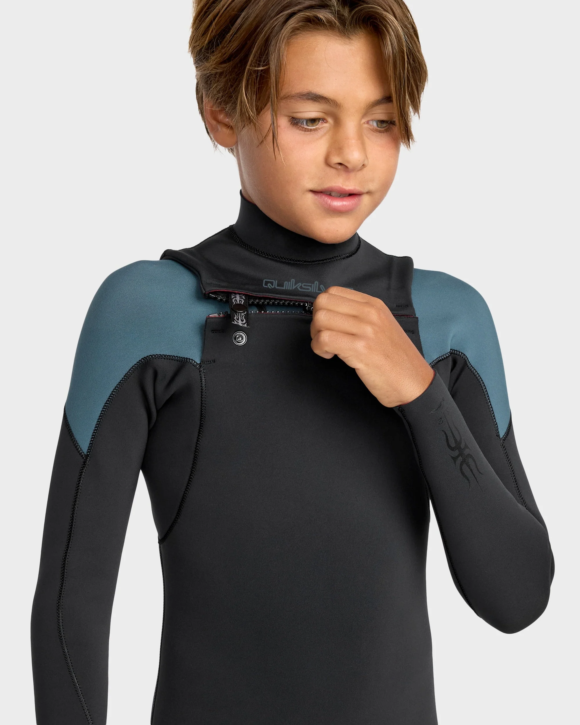 Boys 8-16 3/2mm Mercury Chest Zip Wetsuit - Image 5