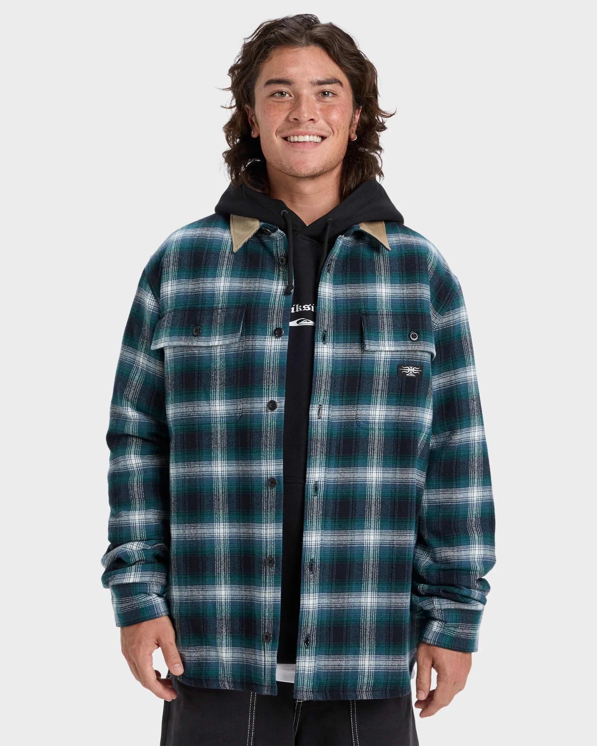 Mens Shadow Check Long Sleeve Shirt