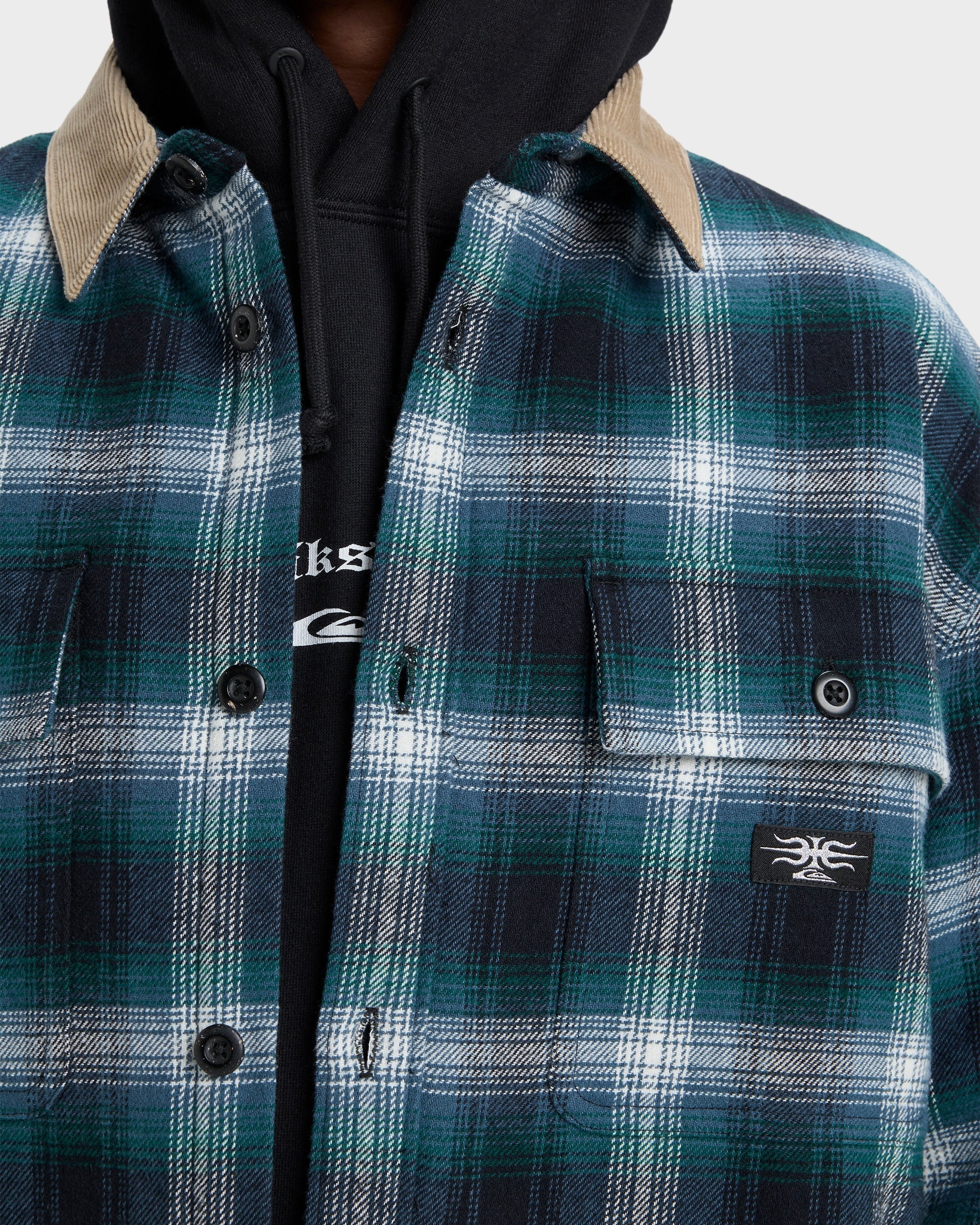 Mens Shadow Check Long Sleeve Shirt - Image 4
