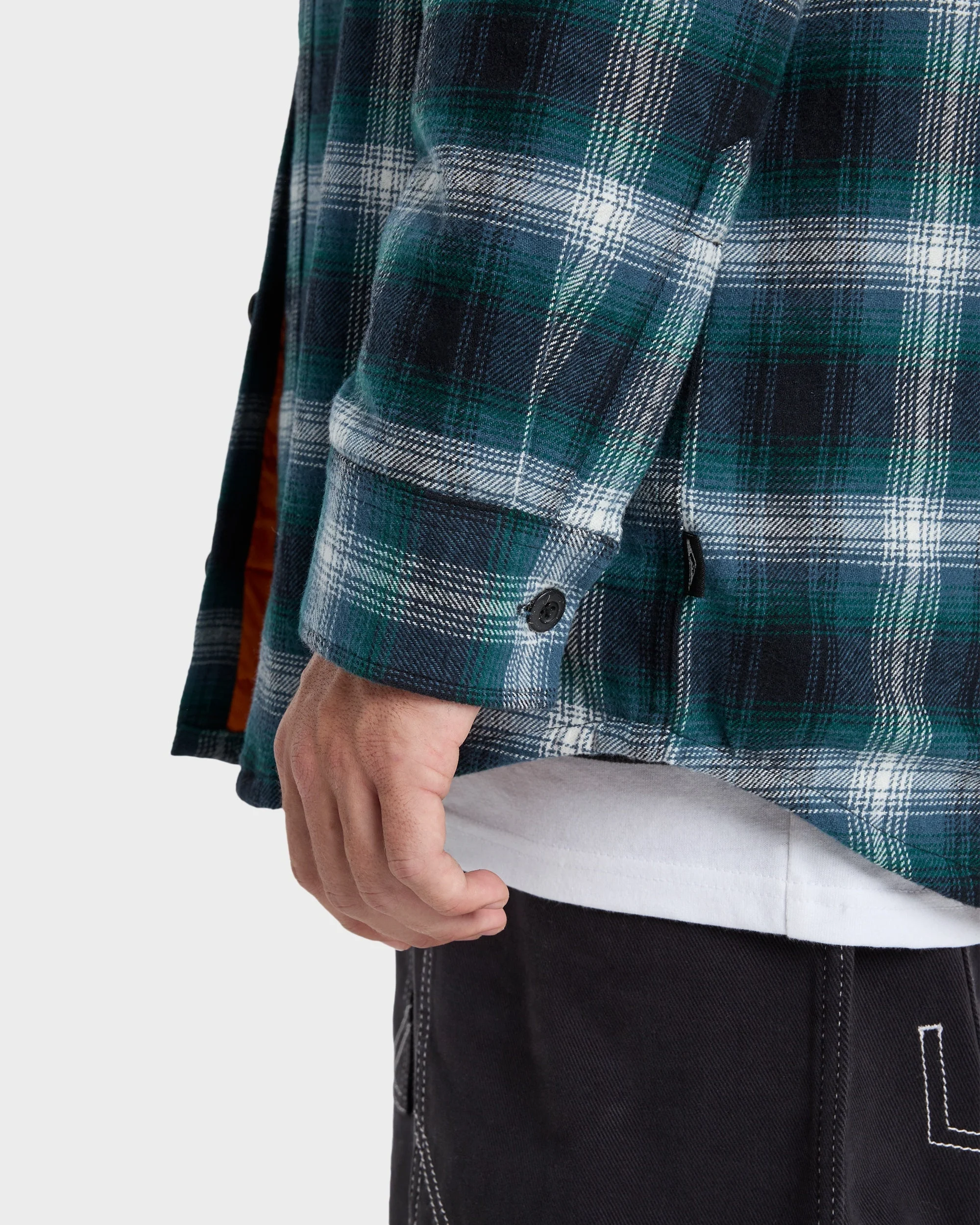 Mens Shadow Check Long Sleeve Shirt - Image 5