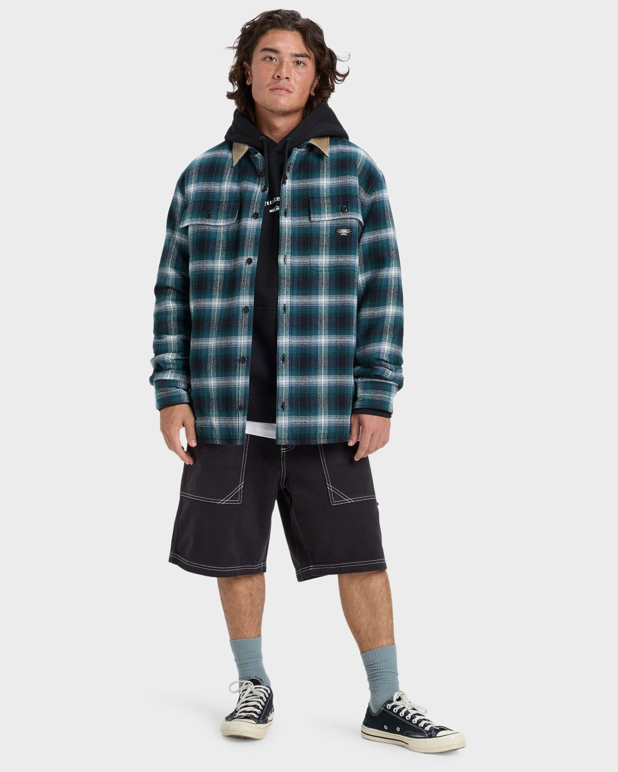 Mens Shadow Check Long Sleeve Shirt - Image 9
