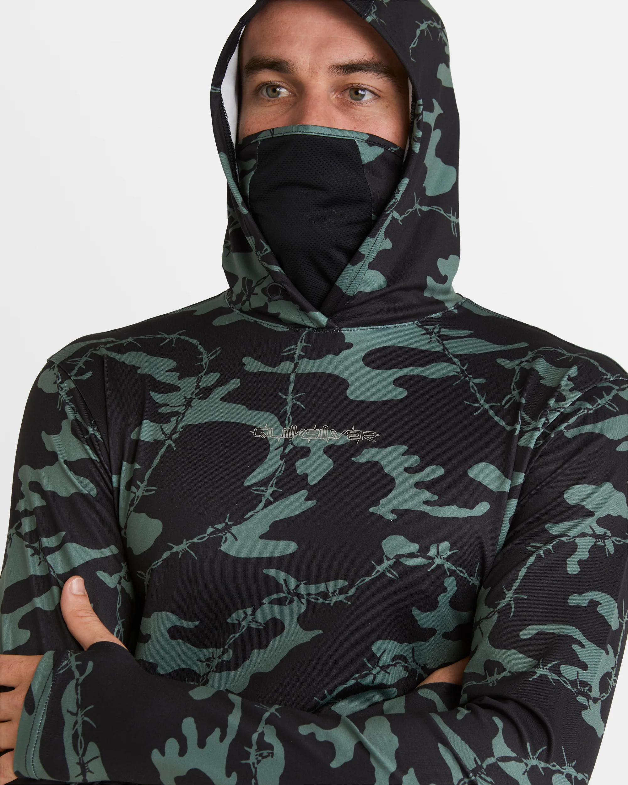 Mens Mikey Hooded Long Sleeve Upf 50 Surf T-Shirt - Image 10