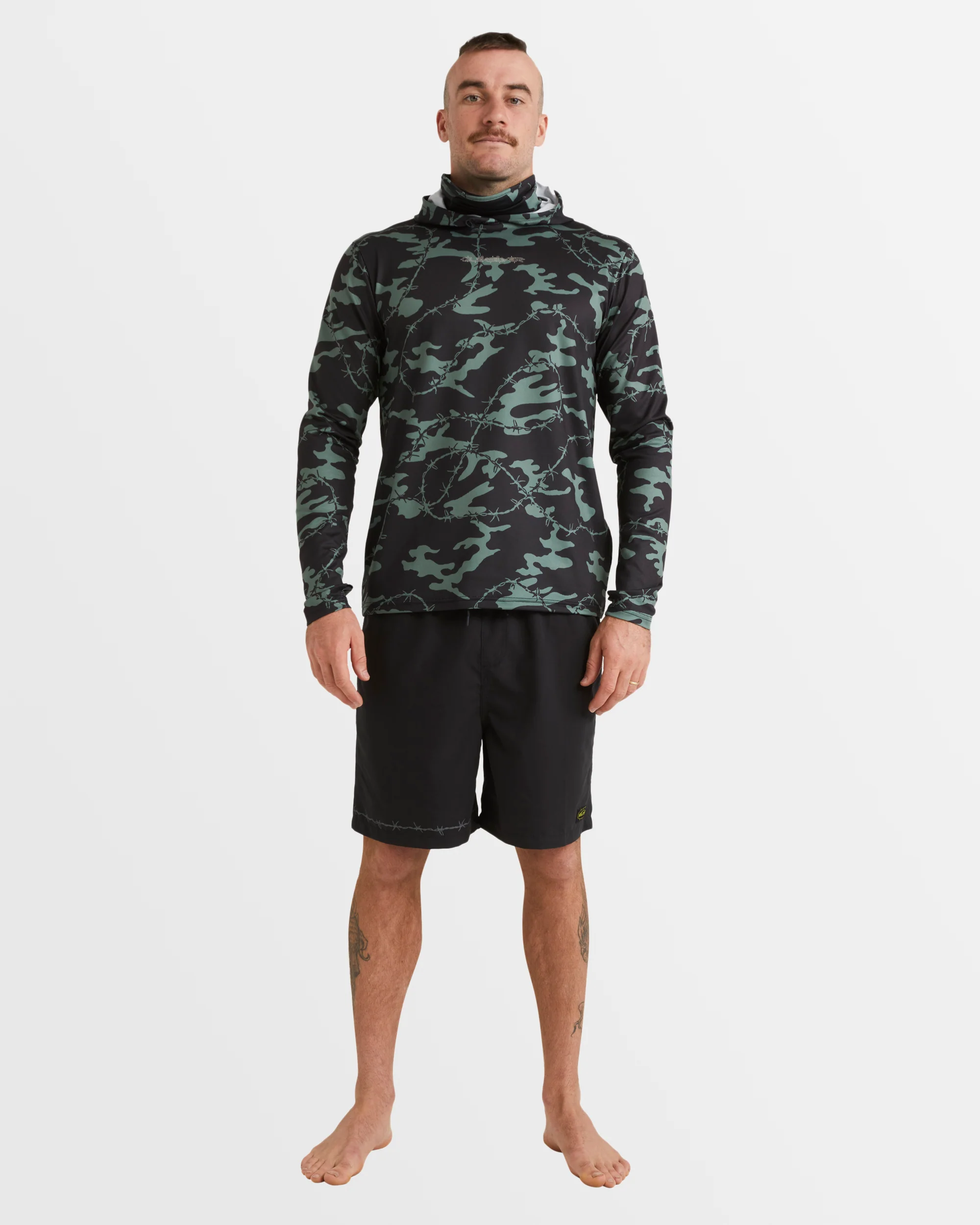 Mens Mikey Hooded Long Sleeve Upf 50 Surf T-Shirt - Image 14