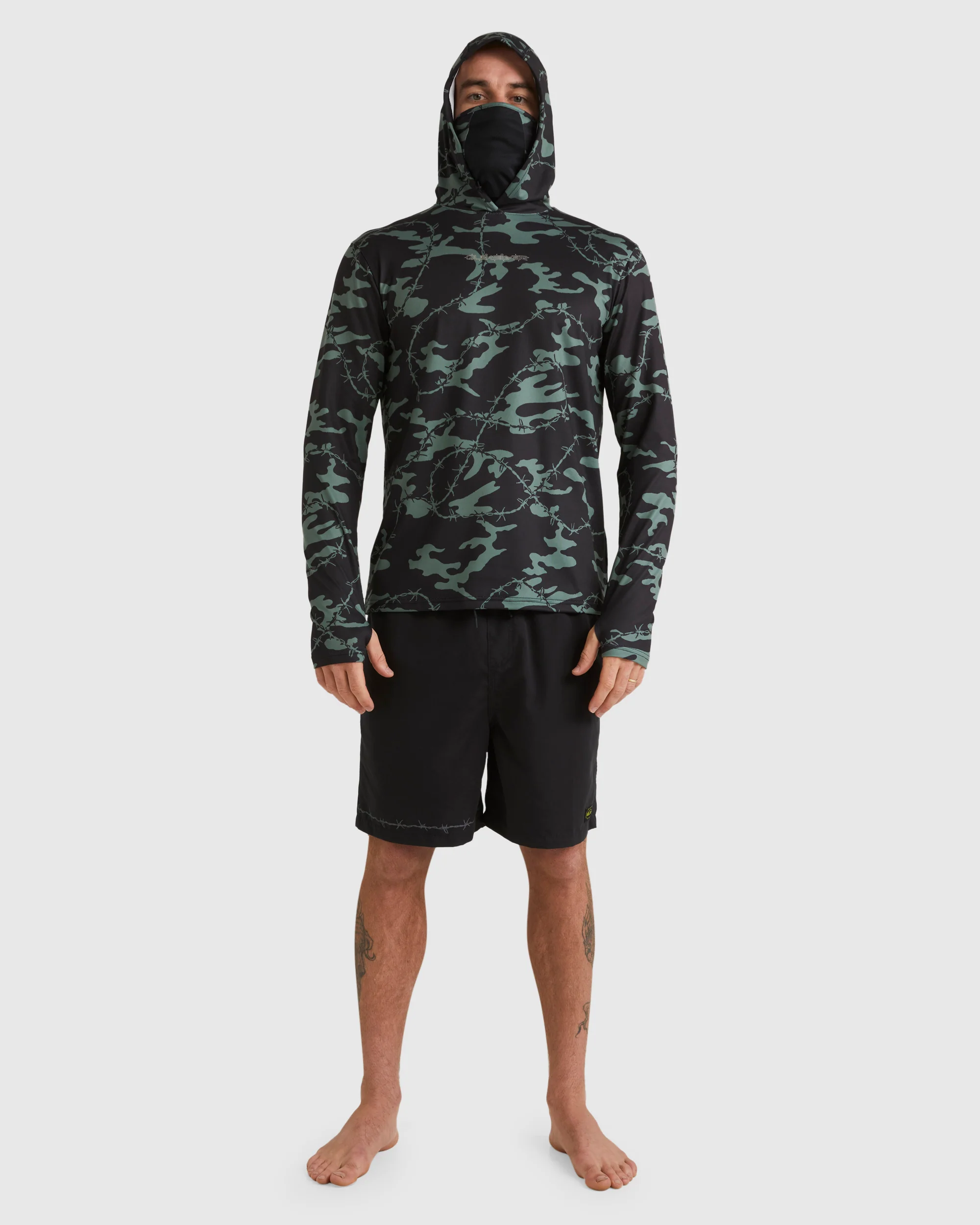 Mens Mikey Hooded Long Sleeve Upf 50 Surf T-Shirt - Image 15