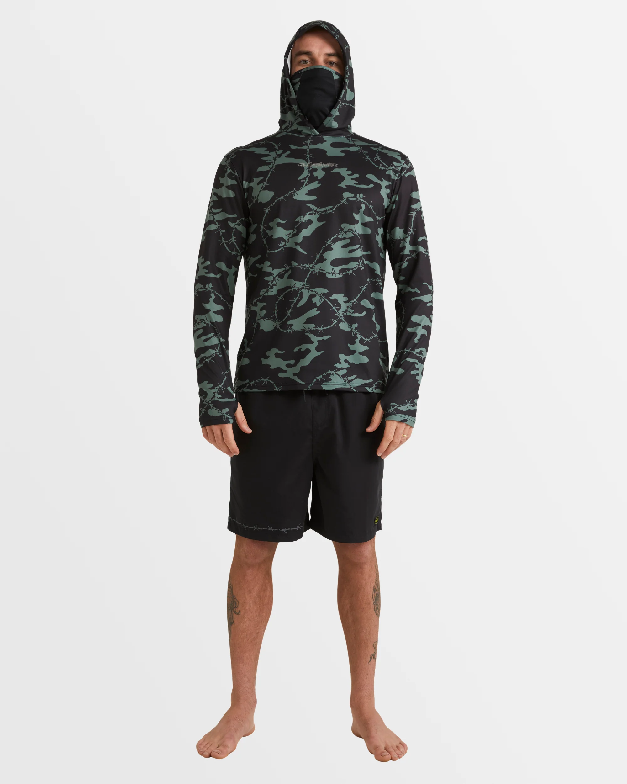 Mens Mikey Hooded Long Sleeve Upf 50 Surf T-Shirt - Image 16
