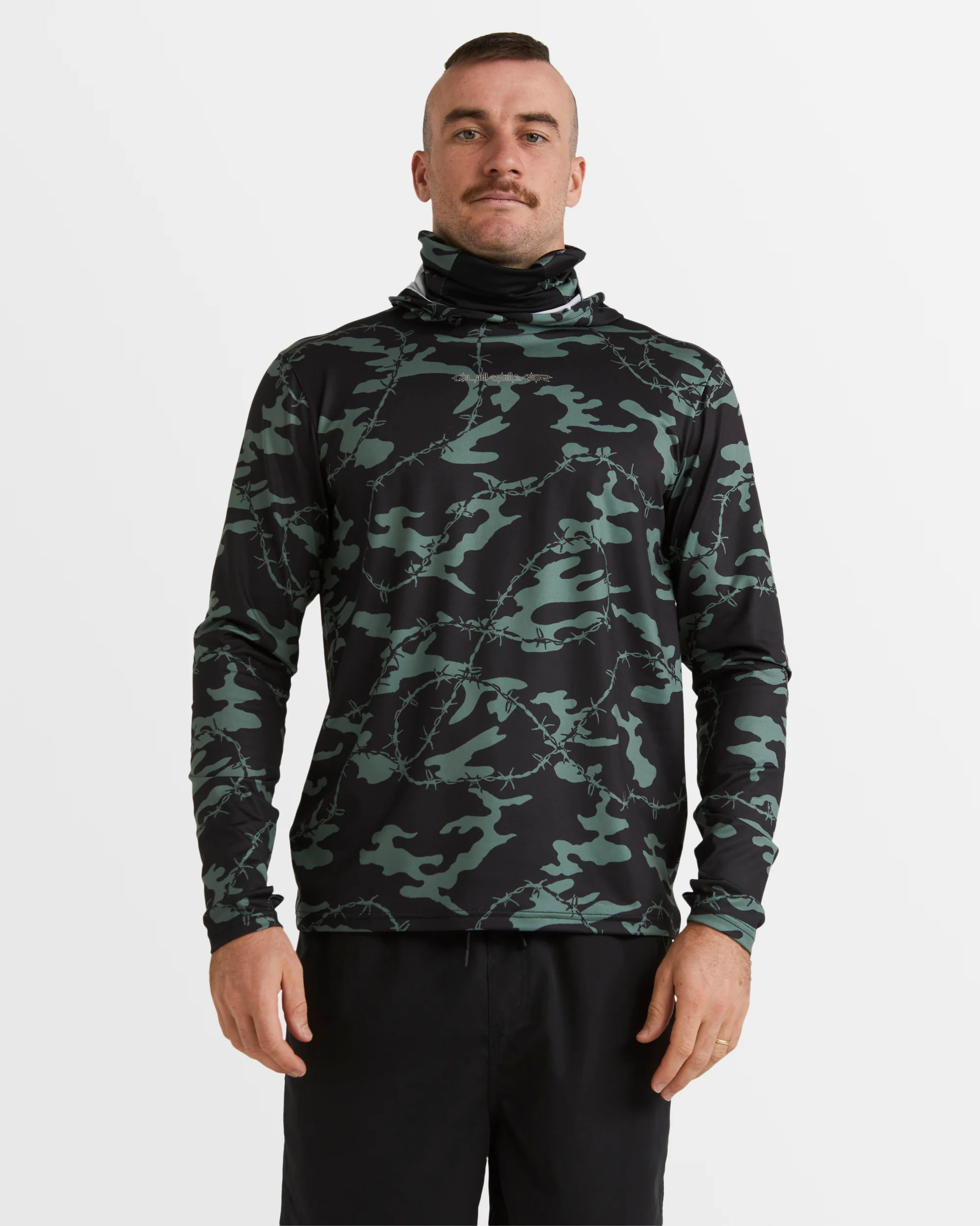 Mens Mikey Hooded Long Sleeve Upf 50 Surf T-Shirt - Image 2