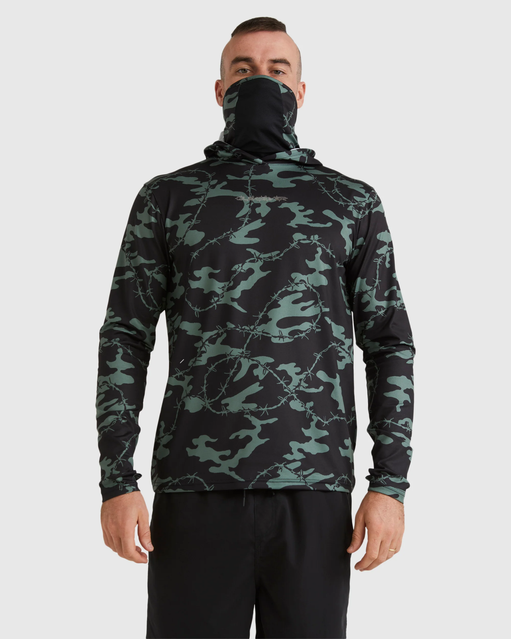 Mens Mikey Hooded Long Sleeve Upf 50 Surf T-Shirt - Image 3