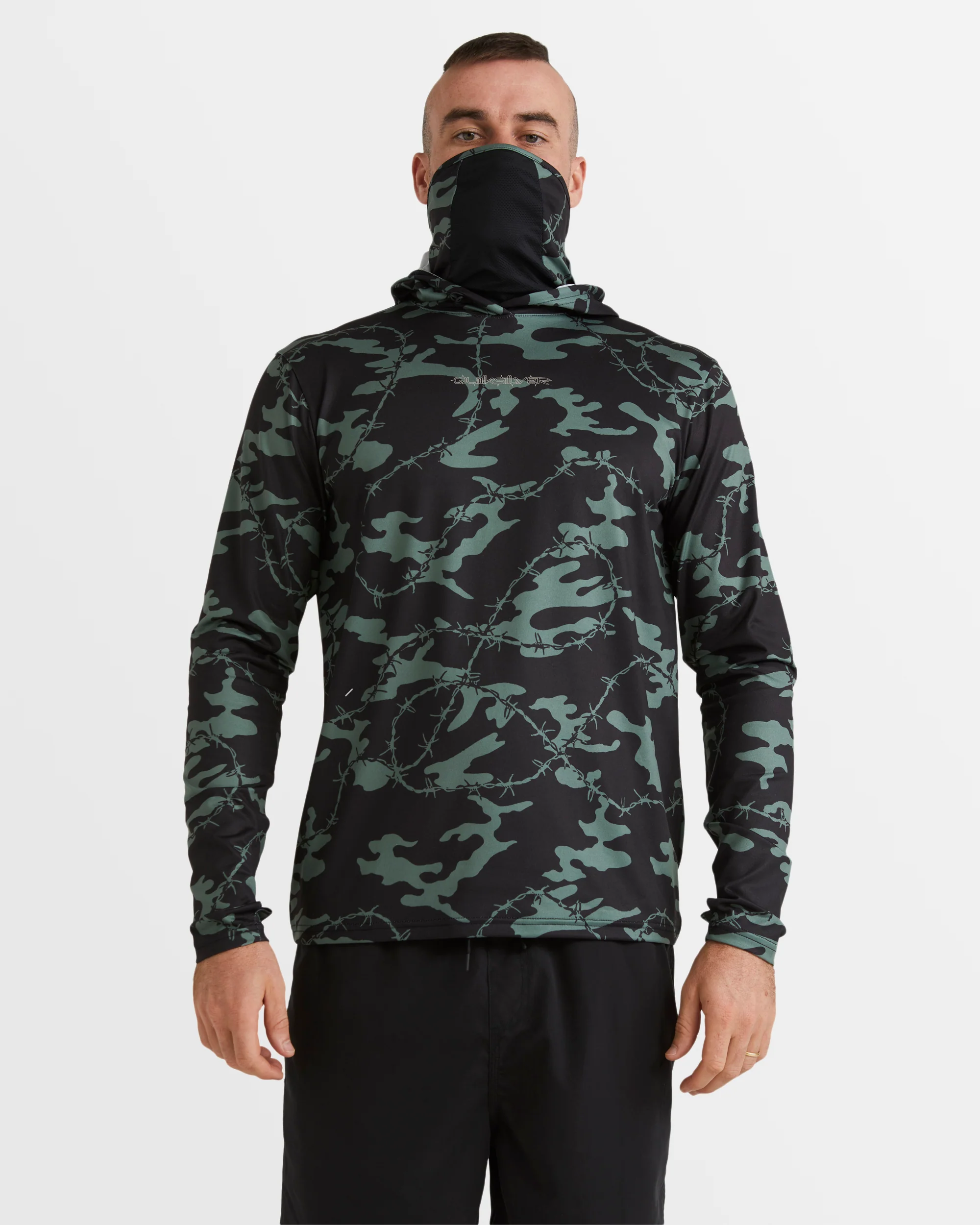 Mens Mikey Hooded Long Sleeve Upf 50 Surf T-Shirt - Image 4