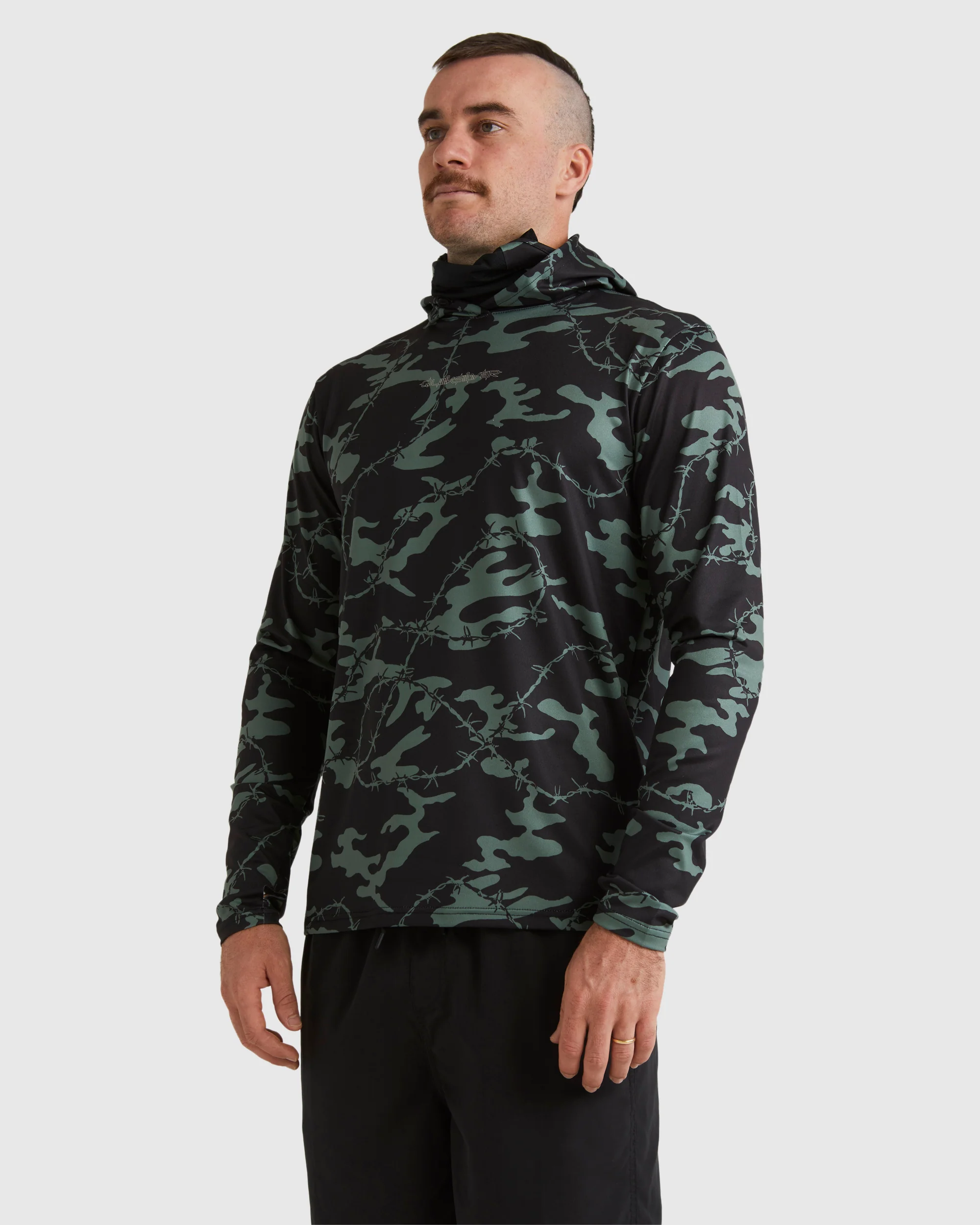 Mens Mikey Hooded Long Sleeve Upf 50 Surf T-Shirt - Image 5
