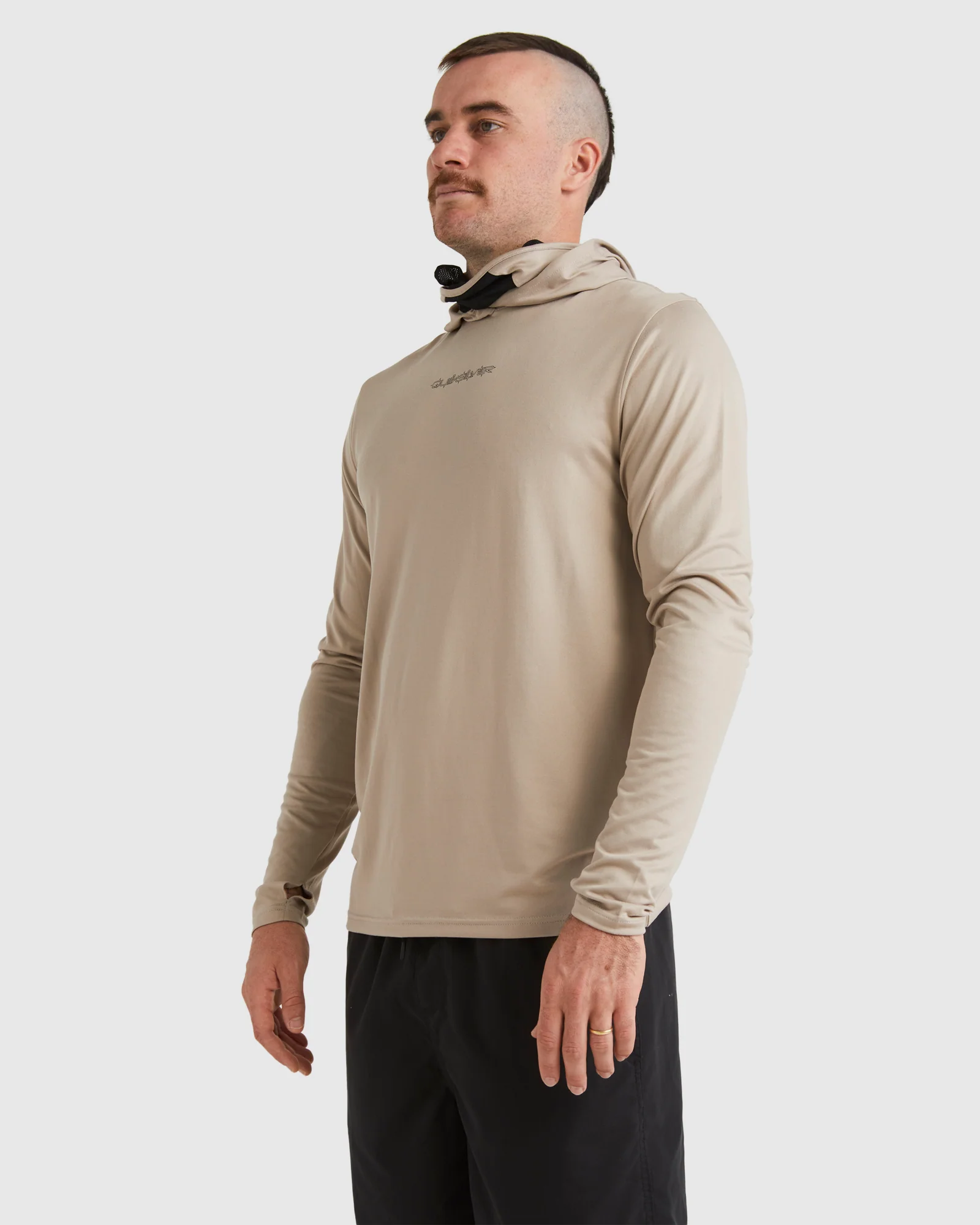 Mens Mikey Hooded Long Sleeve UPF 50 Surf T-Shirt - Image 2