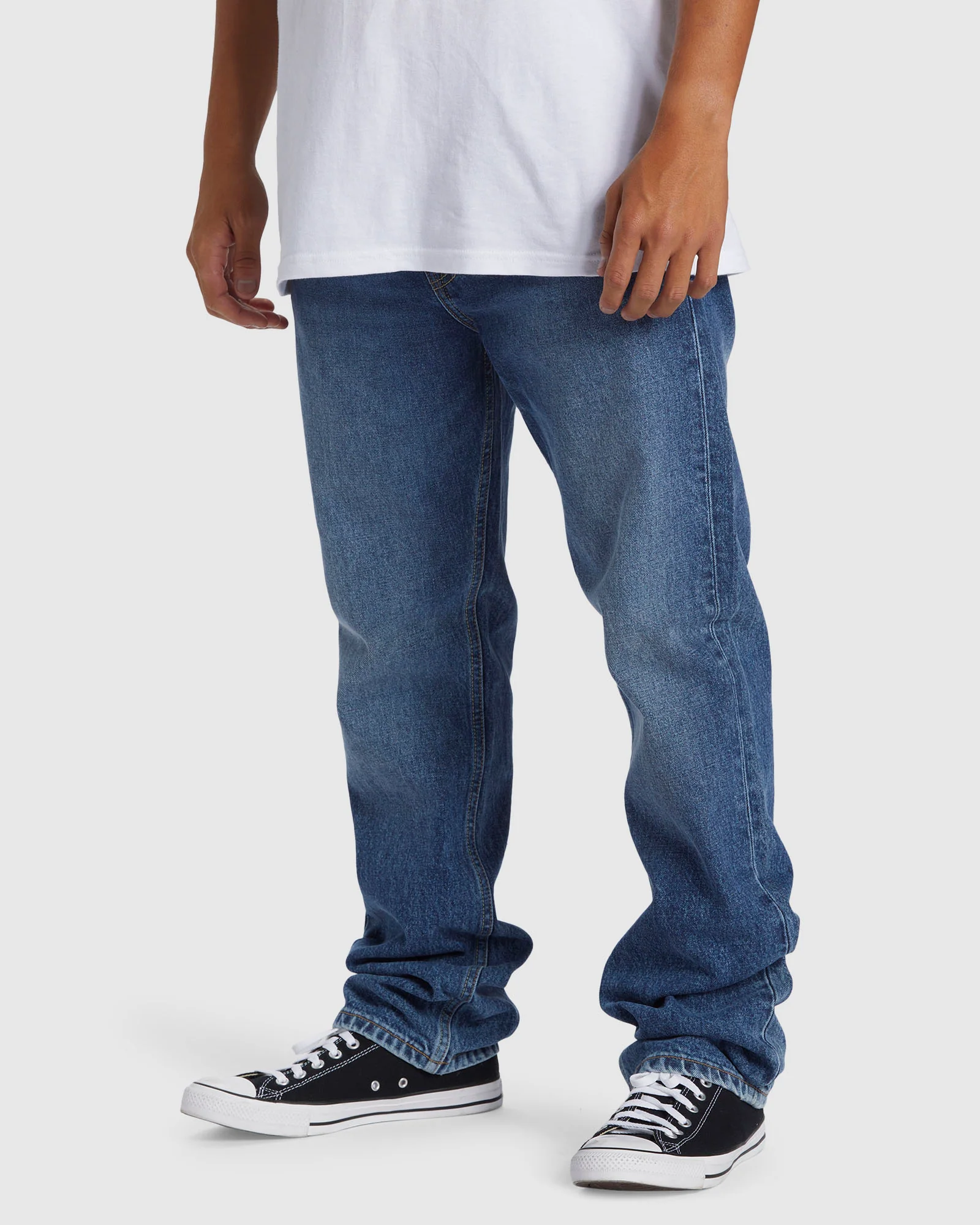 Mens Modern Wave Aged Straight Fit Jeans - Image 2