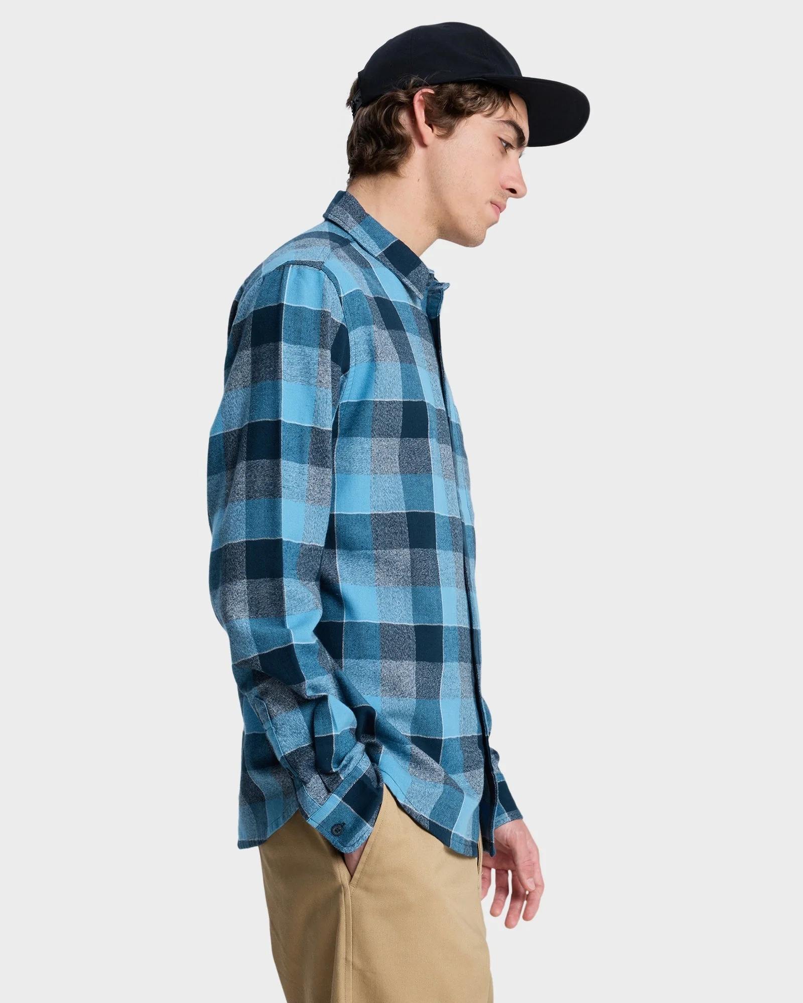 Mens Motherfly Plaid Long Sleeve Shirt - Image 3