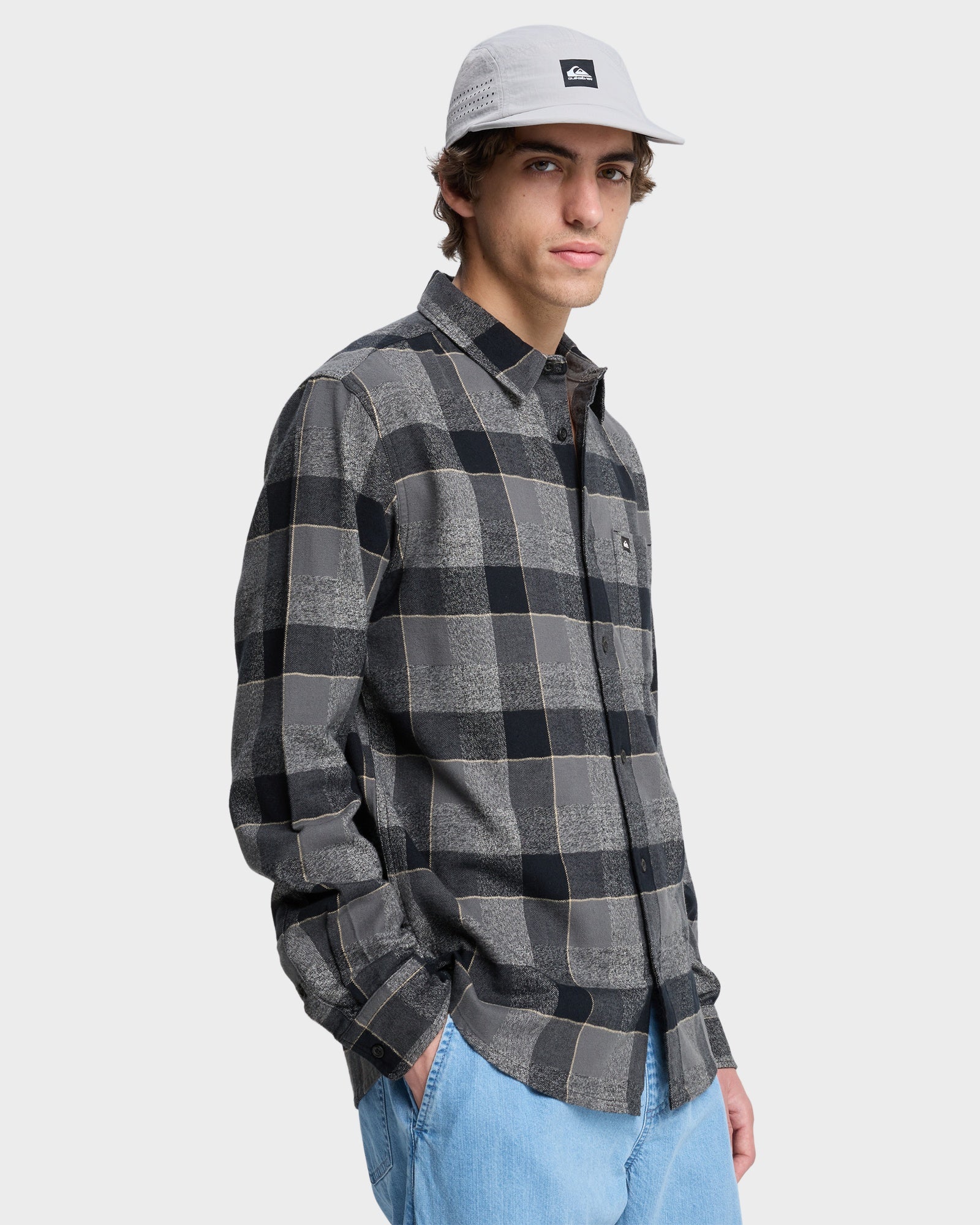 Mens Motherfly Plaid Long Sleeve Shirt - Image 3