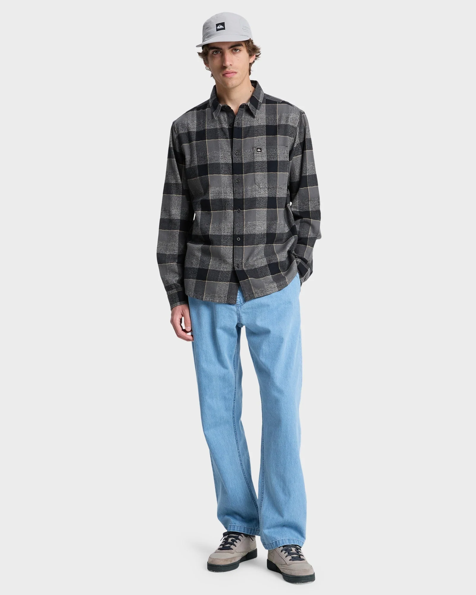 Mens Motherfly Plaid Long Sleeve Shirt - Image 5