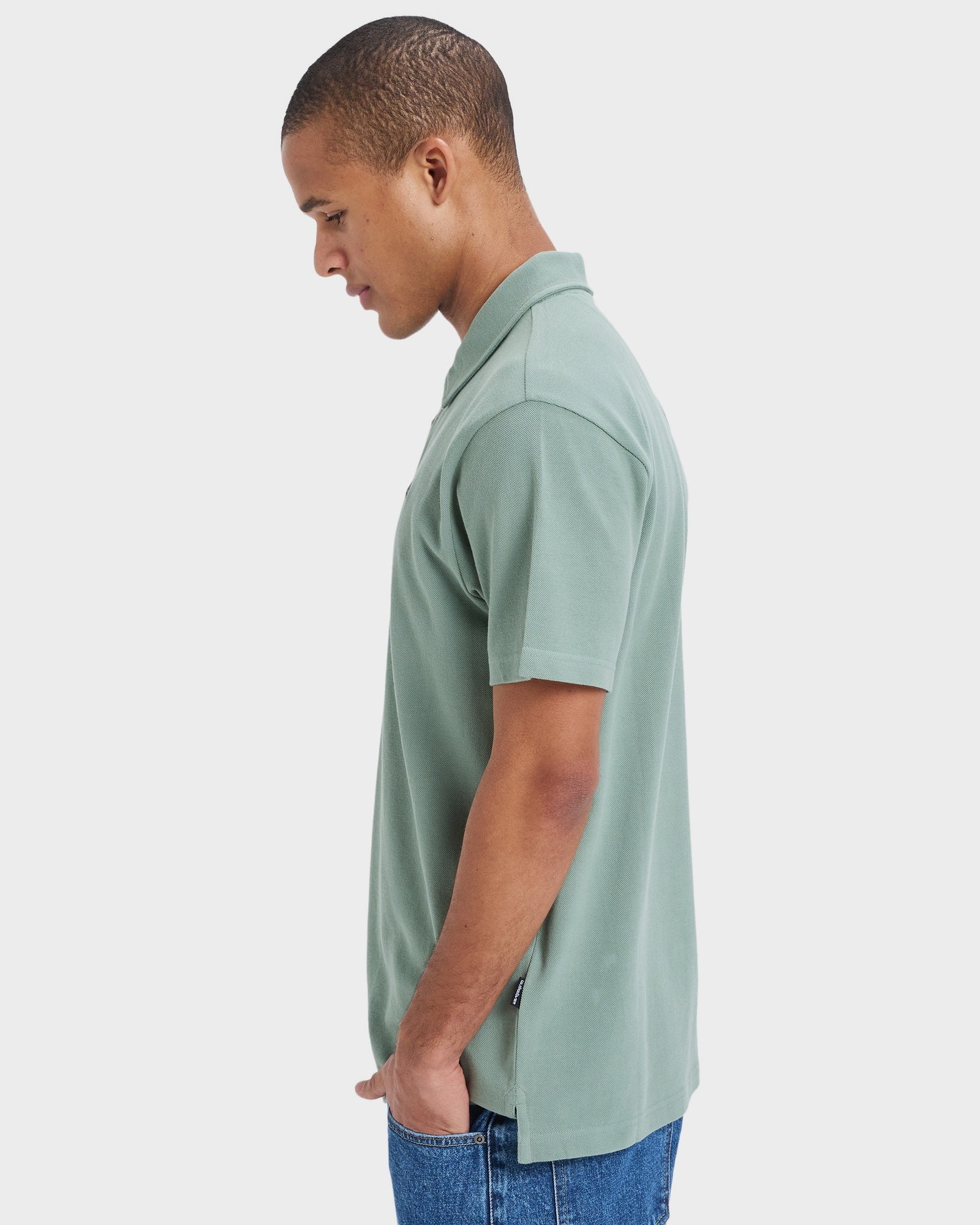 Mens Mw Pique Polo Short Sleeve Shirt - Image 3