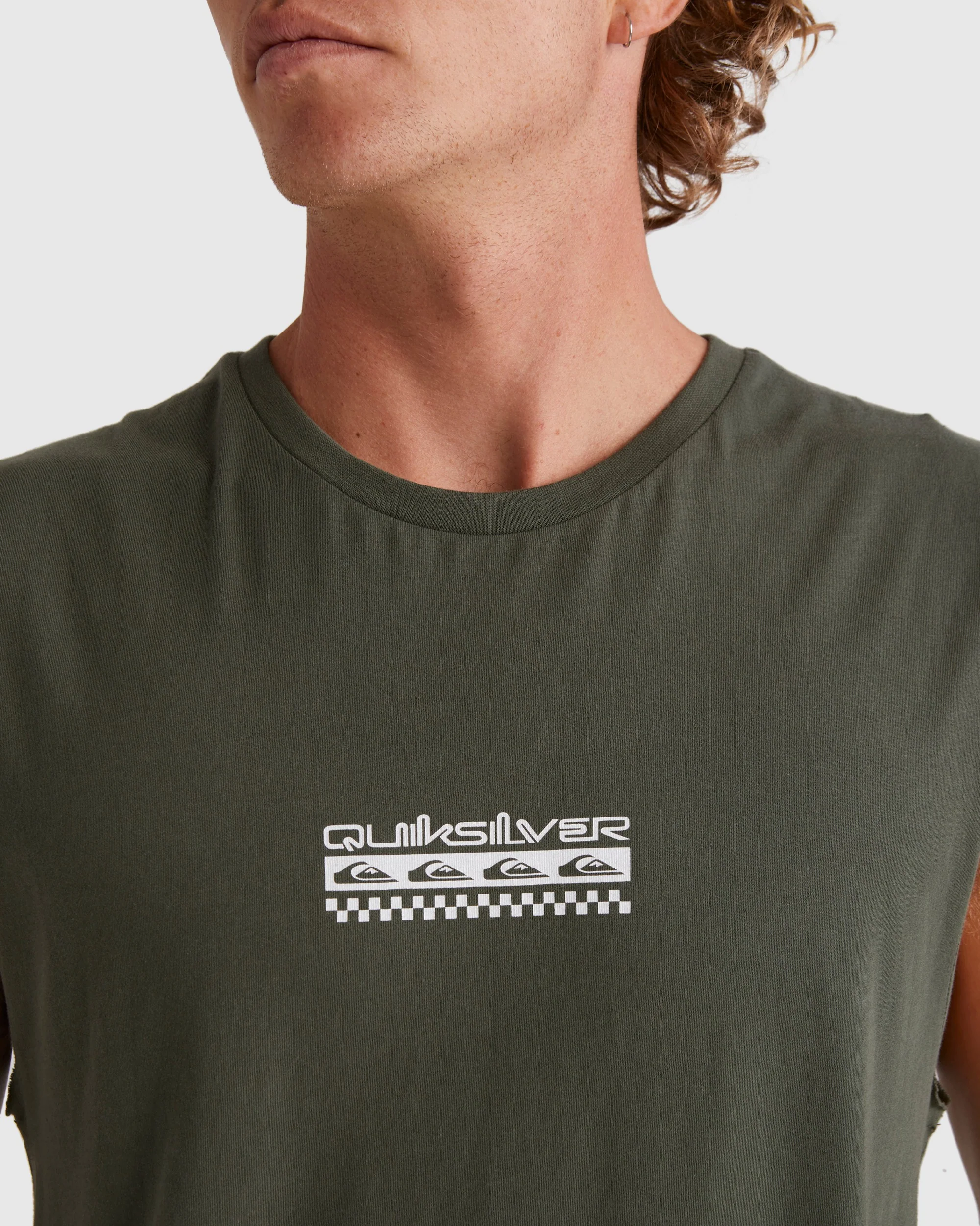 Mens Omni Check Turn Sleeveless Muscle T-Shirt - Image 4