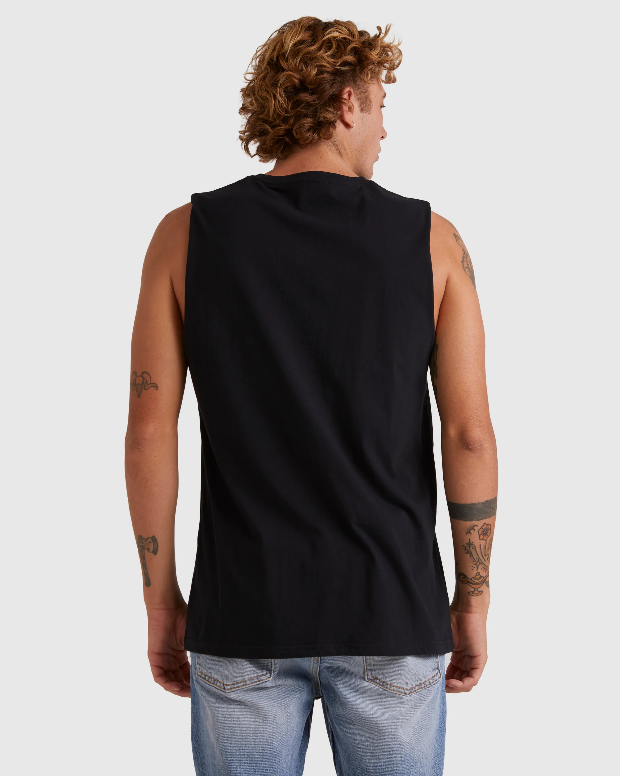 Mens Omni Check Turn Sleeveless Muscle T-Shirt - Image 3