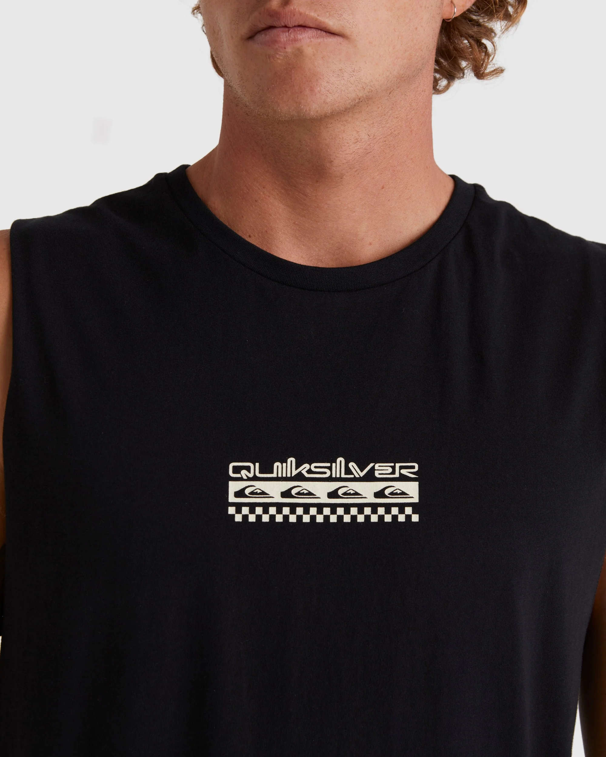 Mens Omni Check Turn Sleeveless Muscle T-Shirt - Image 4