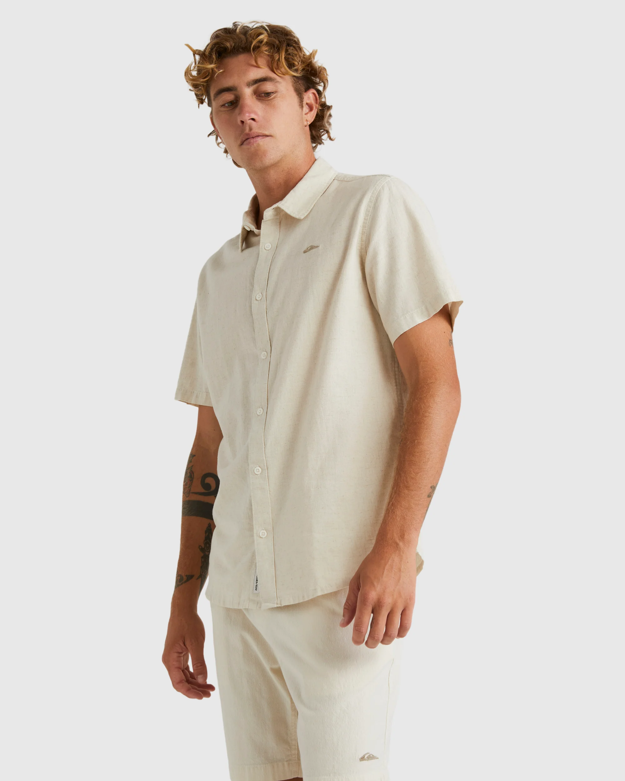 Mens Palm Waves Short Sleeve Shirt - Image 2