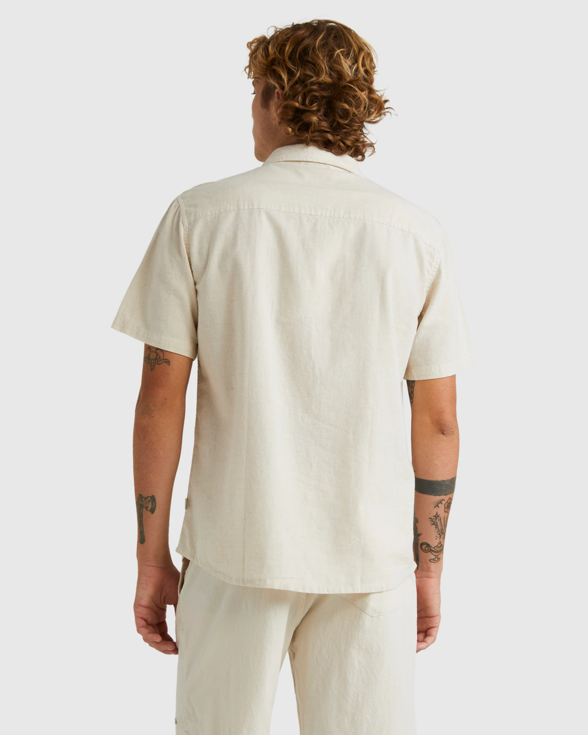 Mens Palm Waves Short Sleeve Shirt - Image 3