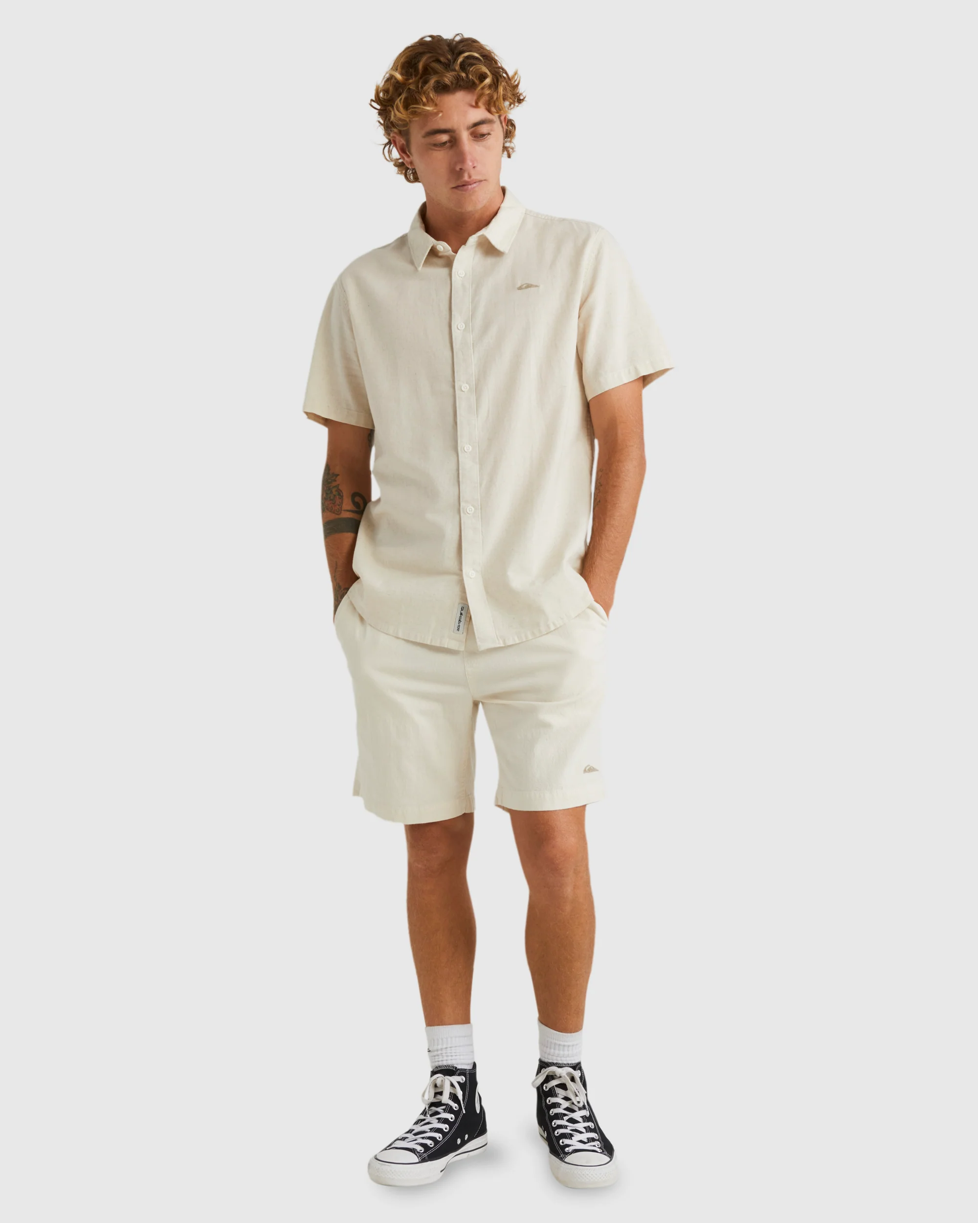 Mens Palm Waves Short Sleeve Shirt - Image 5