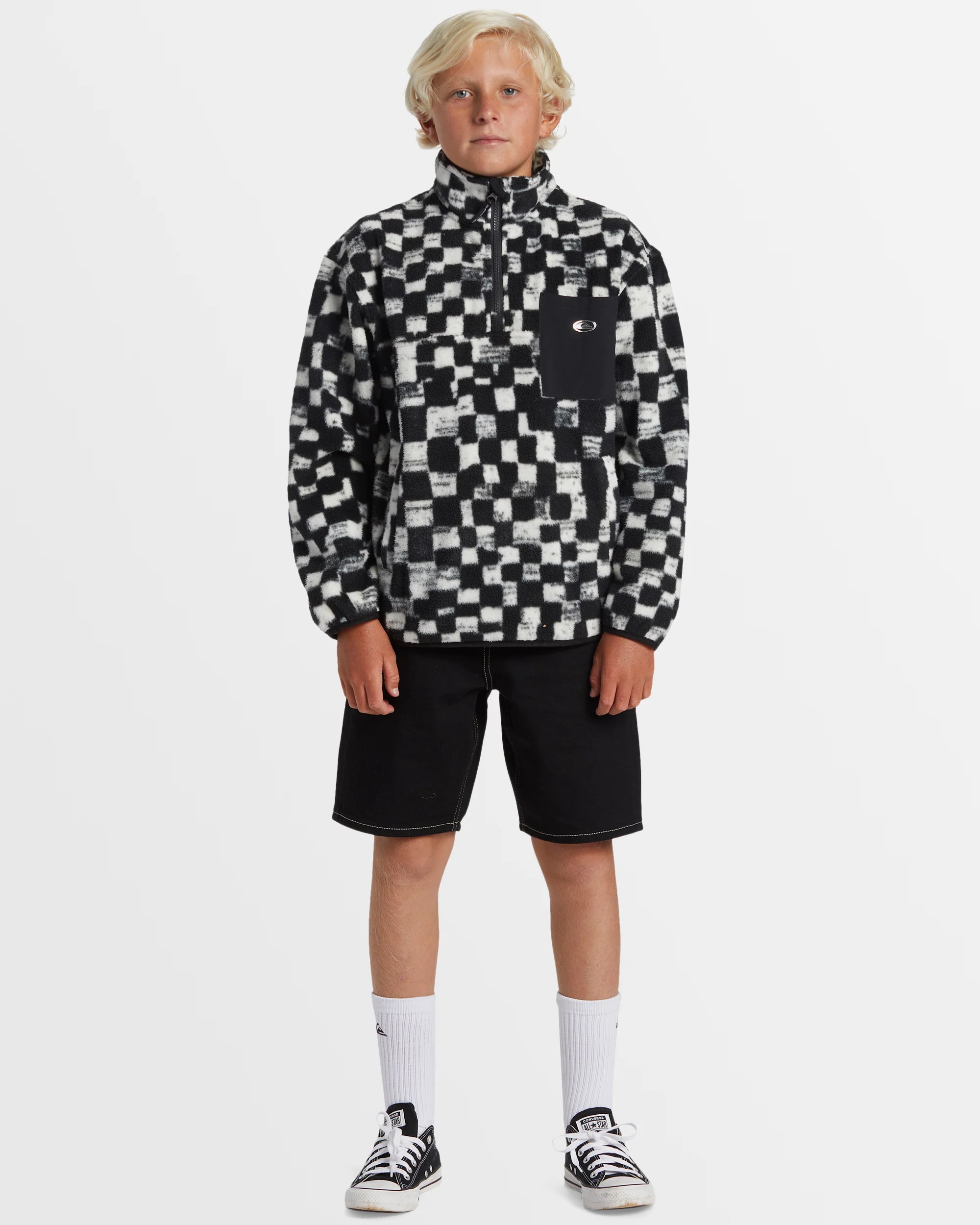Boys 8-16 Saturn Distort Half Zip Fleece - Image 5