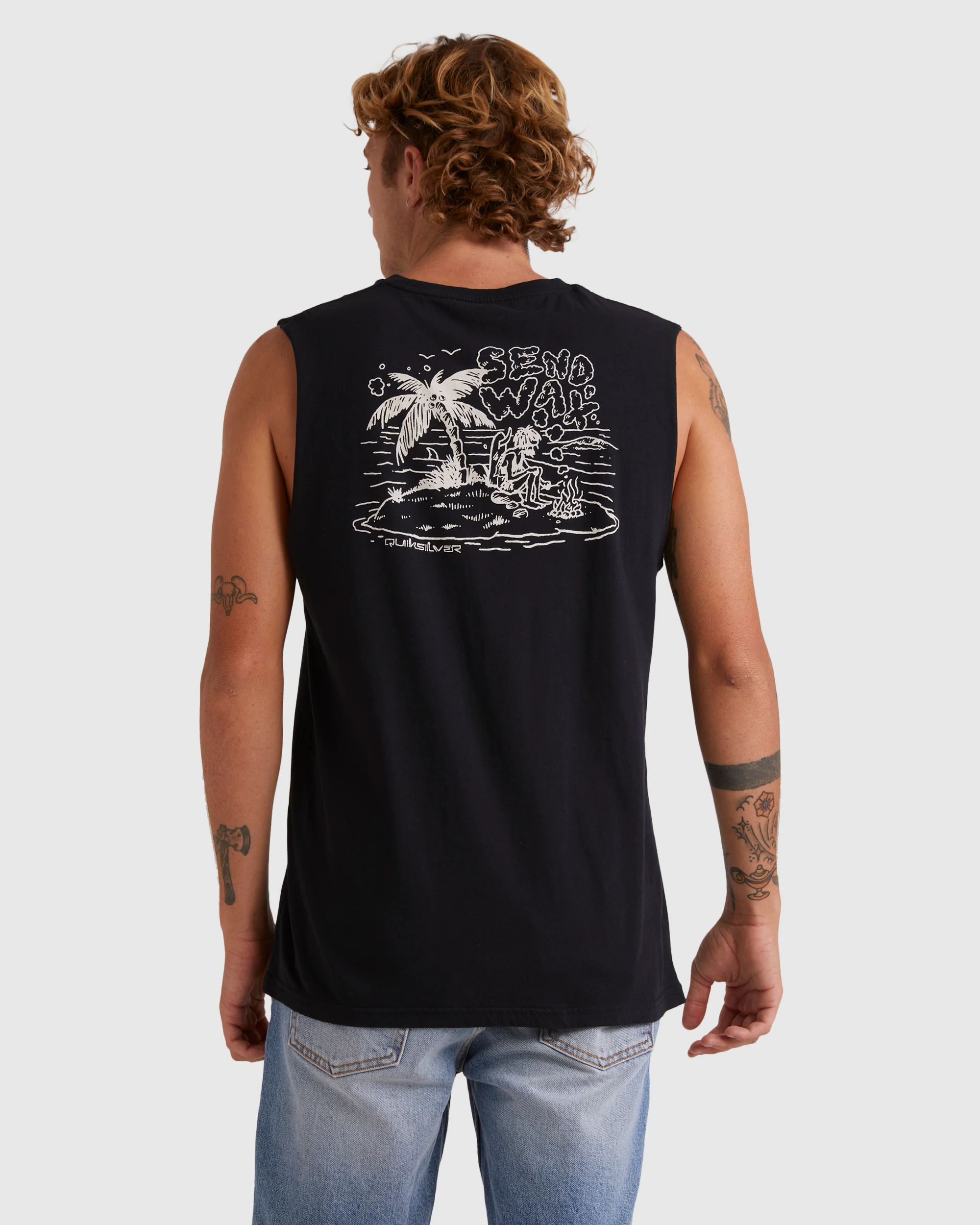 Mens Send Wax Sleeveless Muscle T-Shirt - Image 3