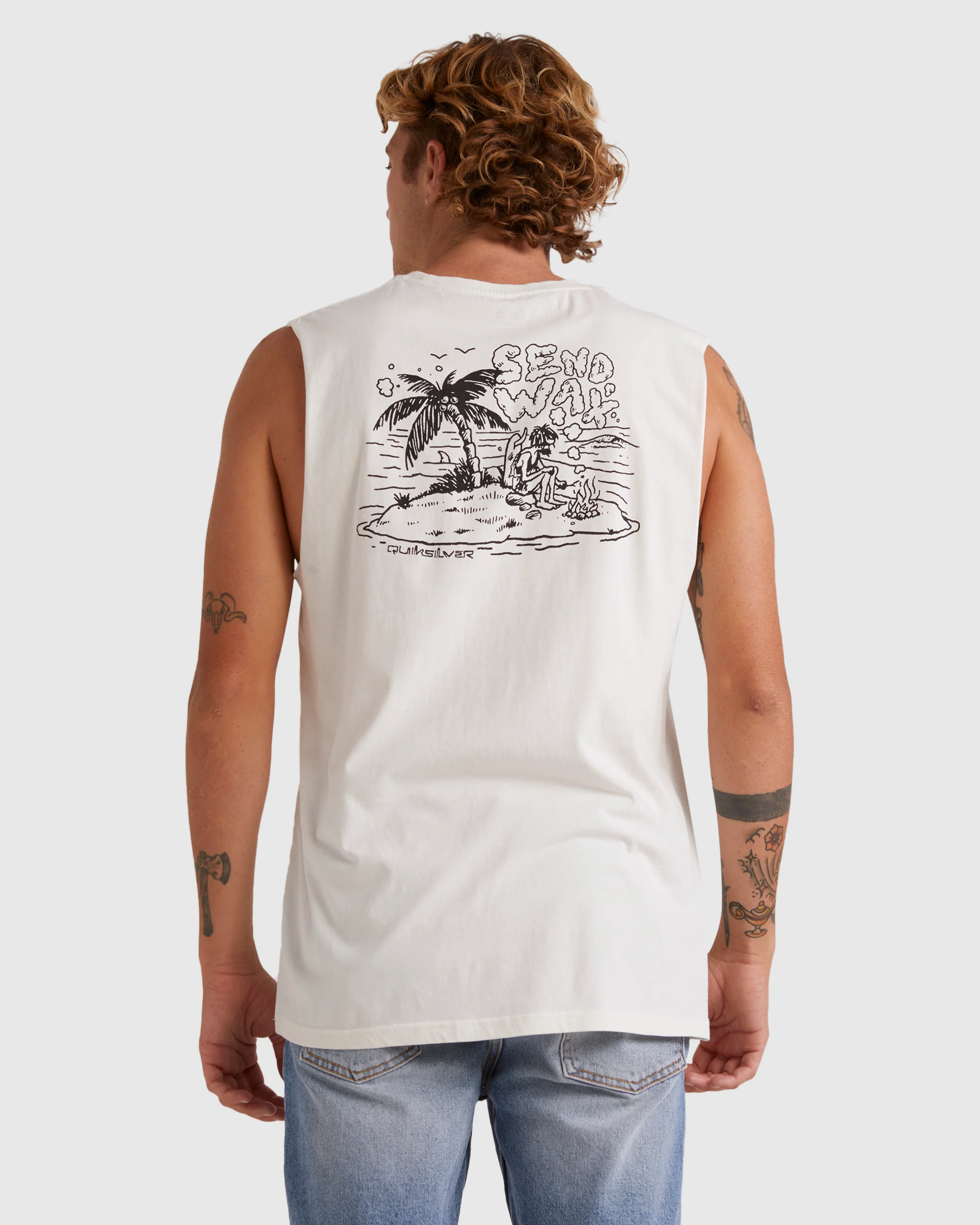 Mens Send Wax Sleeveless Muscle T-Shirt - Image 3