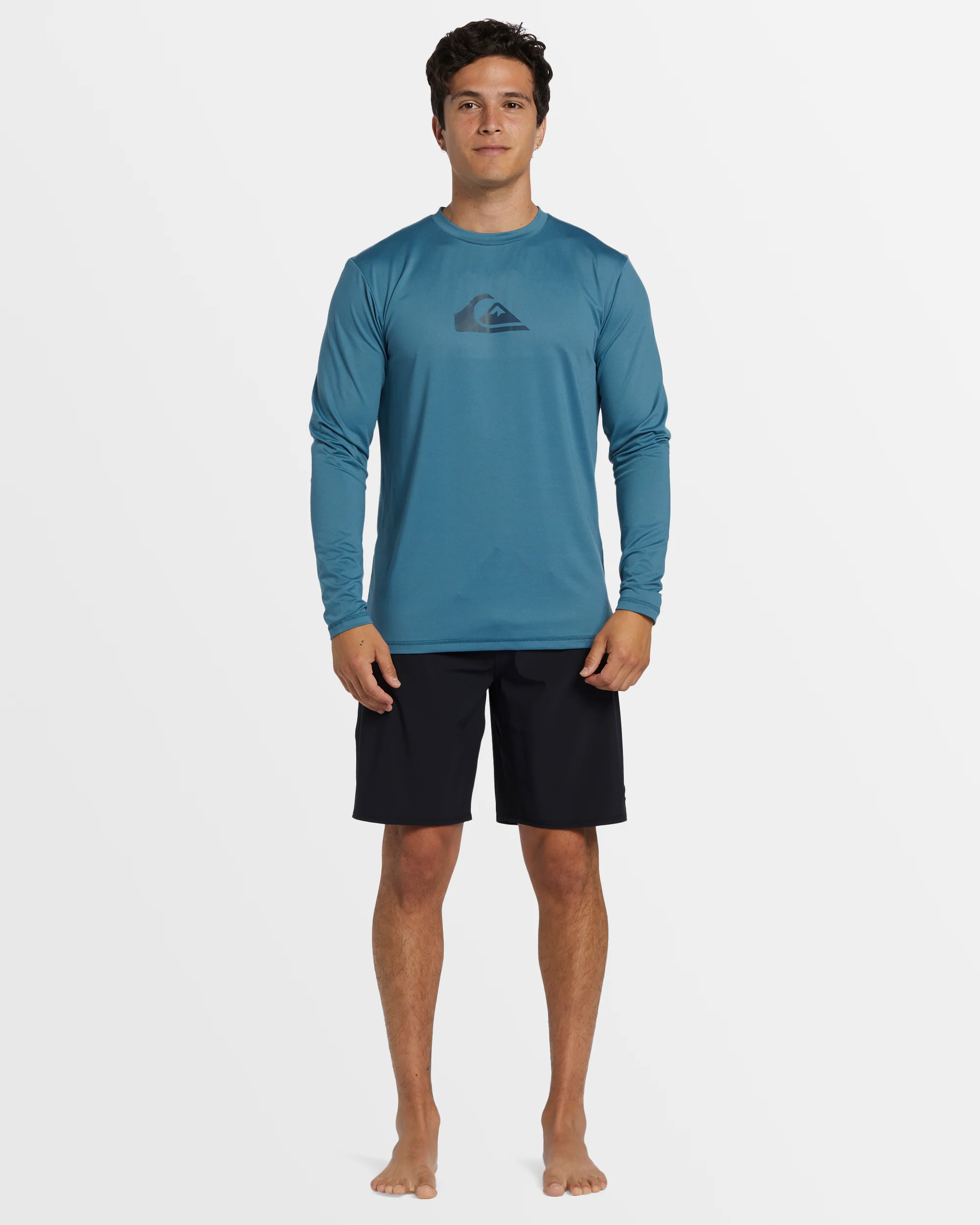 Mens Solid Streak Long Sleeve Upf 50 Surf T-Shirt - Image 5