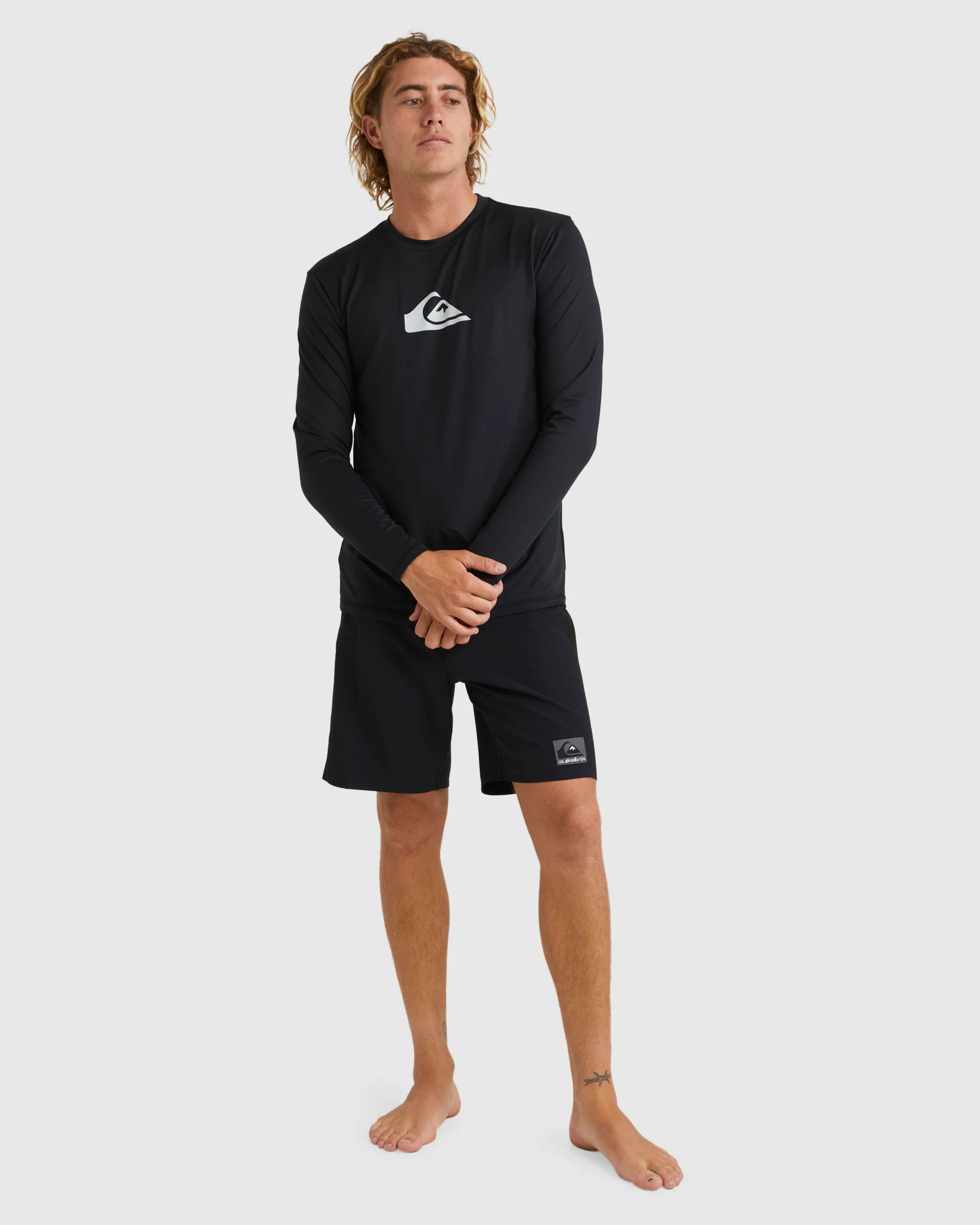 Mens Solid Streak Long Sleeve Upf 50 Surf T-Shirt - Image 5
