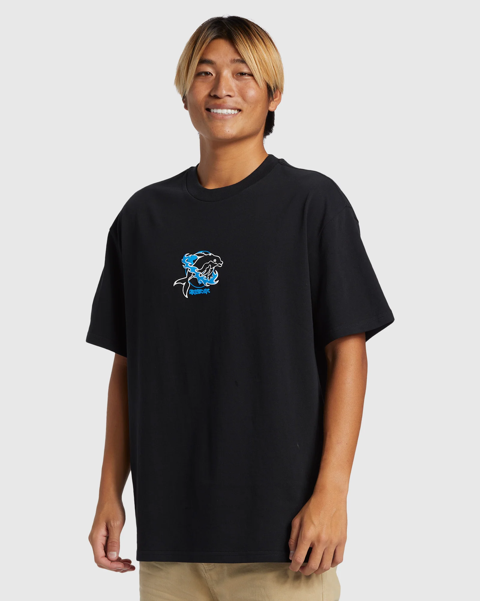 Mens Space Dolphin Short Sleeve T-Shirt - Image 2