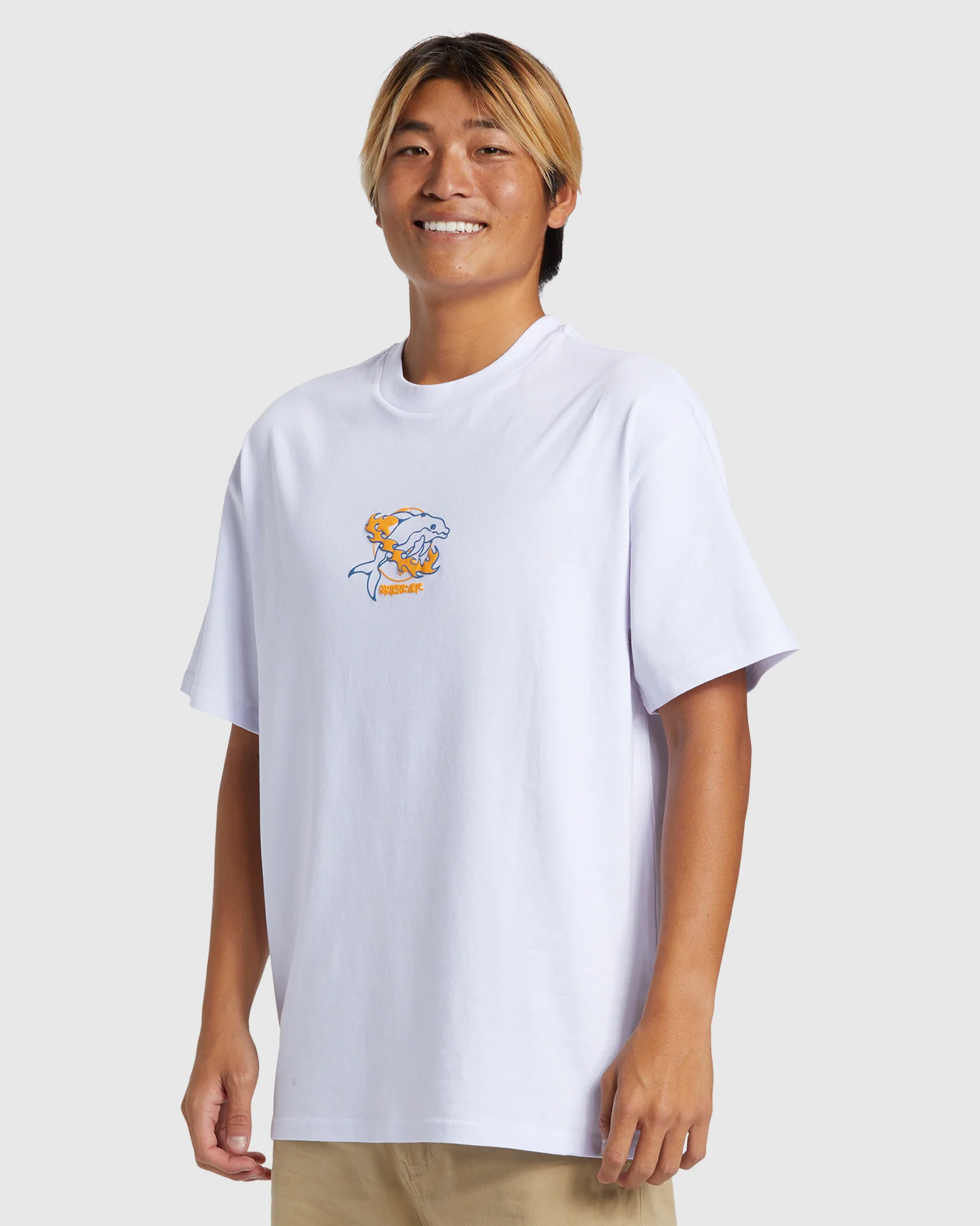 Mens Space Dolphin Short Sleeve T-Shirt - Image 2